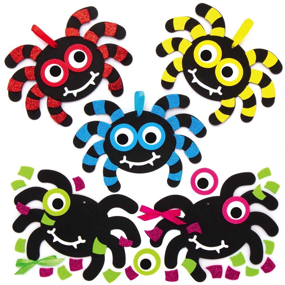 Baker Ross Spider Mix and Match Halloween Decoration Craft Kit - Pack of 8