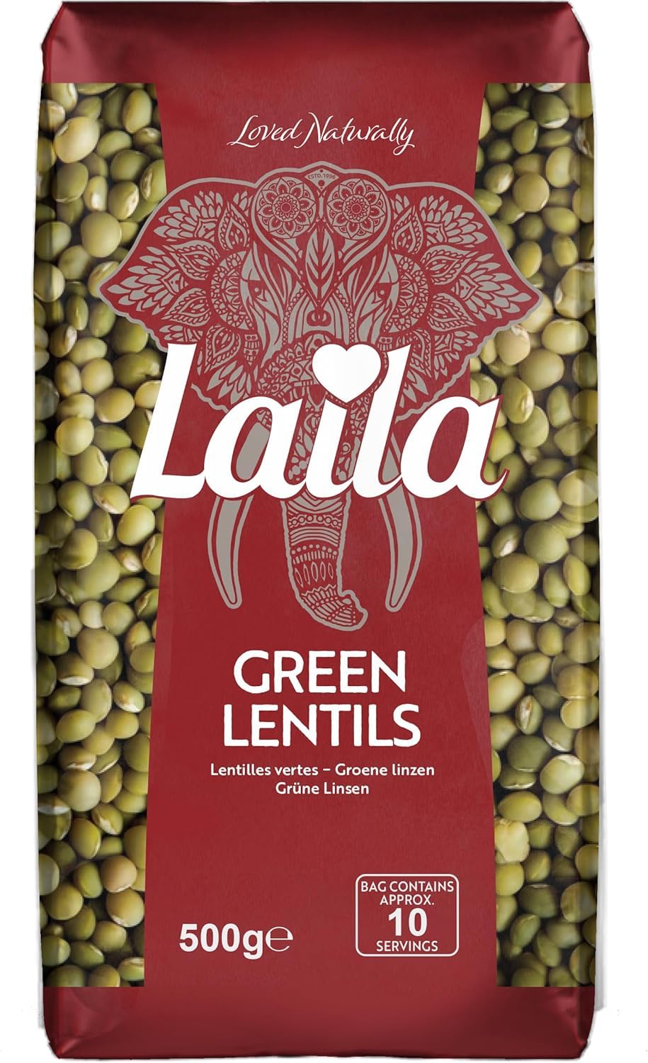 Laila Green Lentils 500g - High Protein & Fibre, Rich in Iron & Magnesium