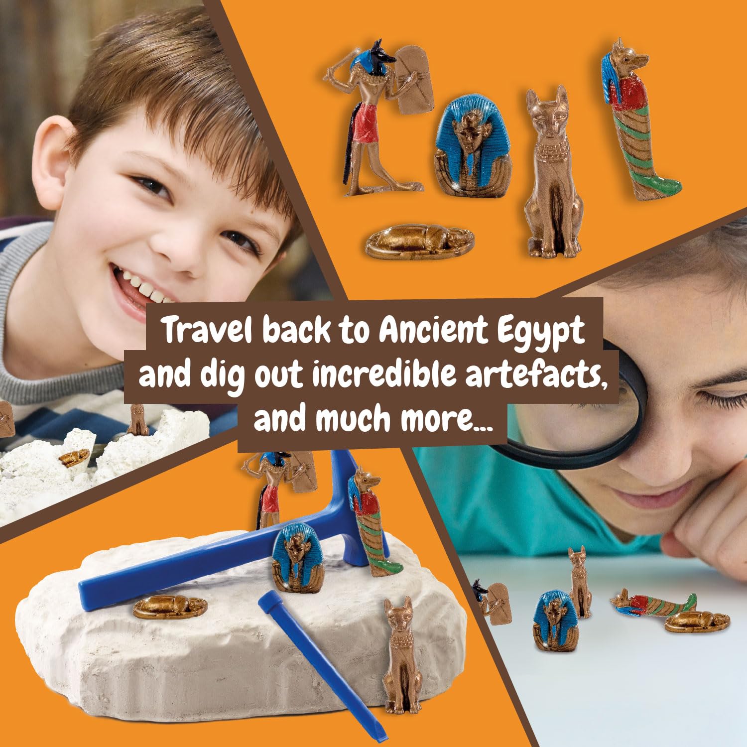 Science4you Egyptian Dig Kit - Excavation Set with 5 Artifacts, STEM Learning for Kids 8+ 10