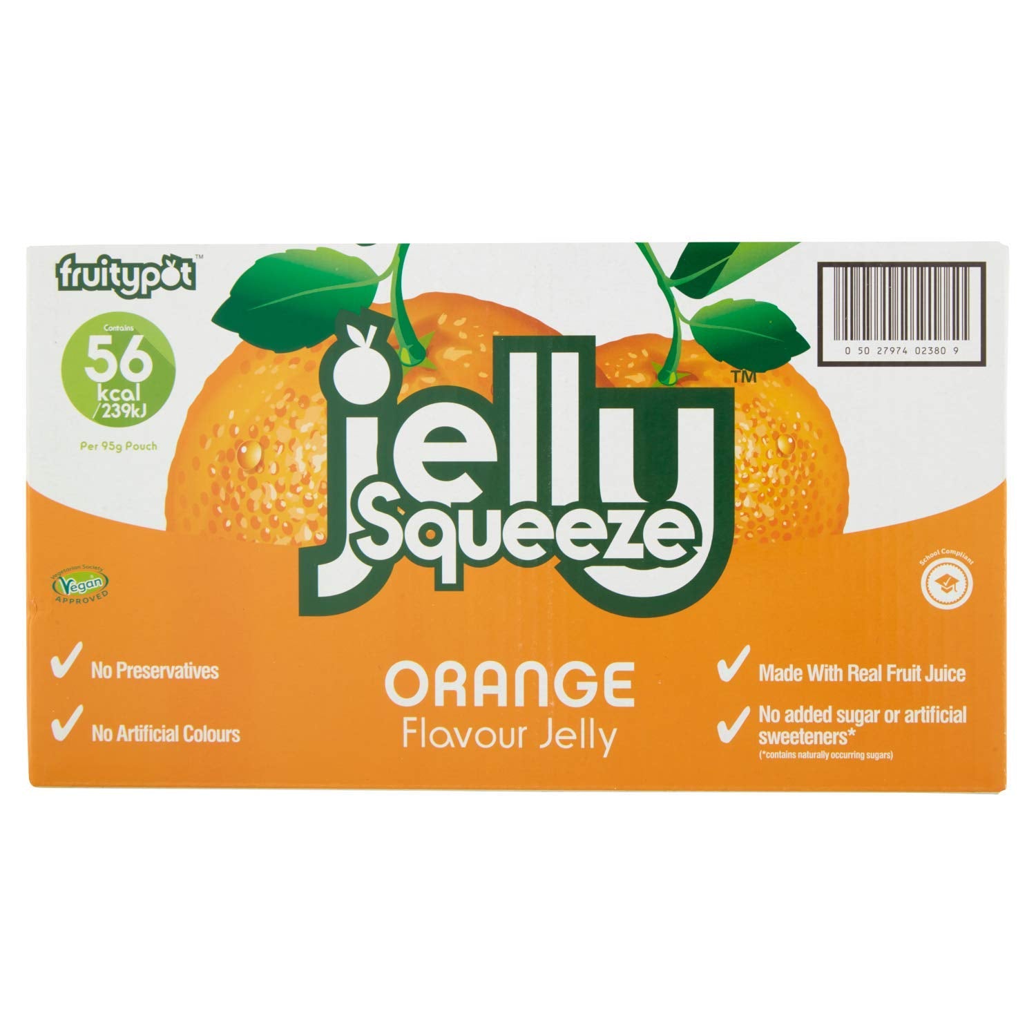 JellySqueeze - Orange Flavour Jelly Pouches, 16 x 95g 6