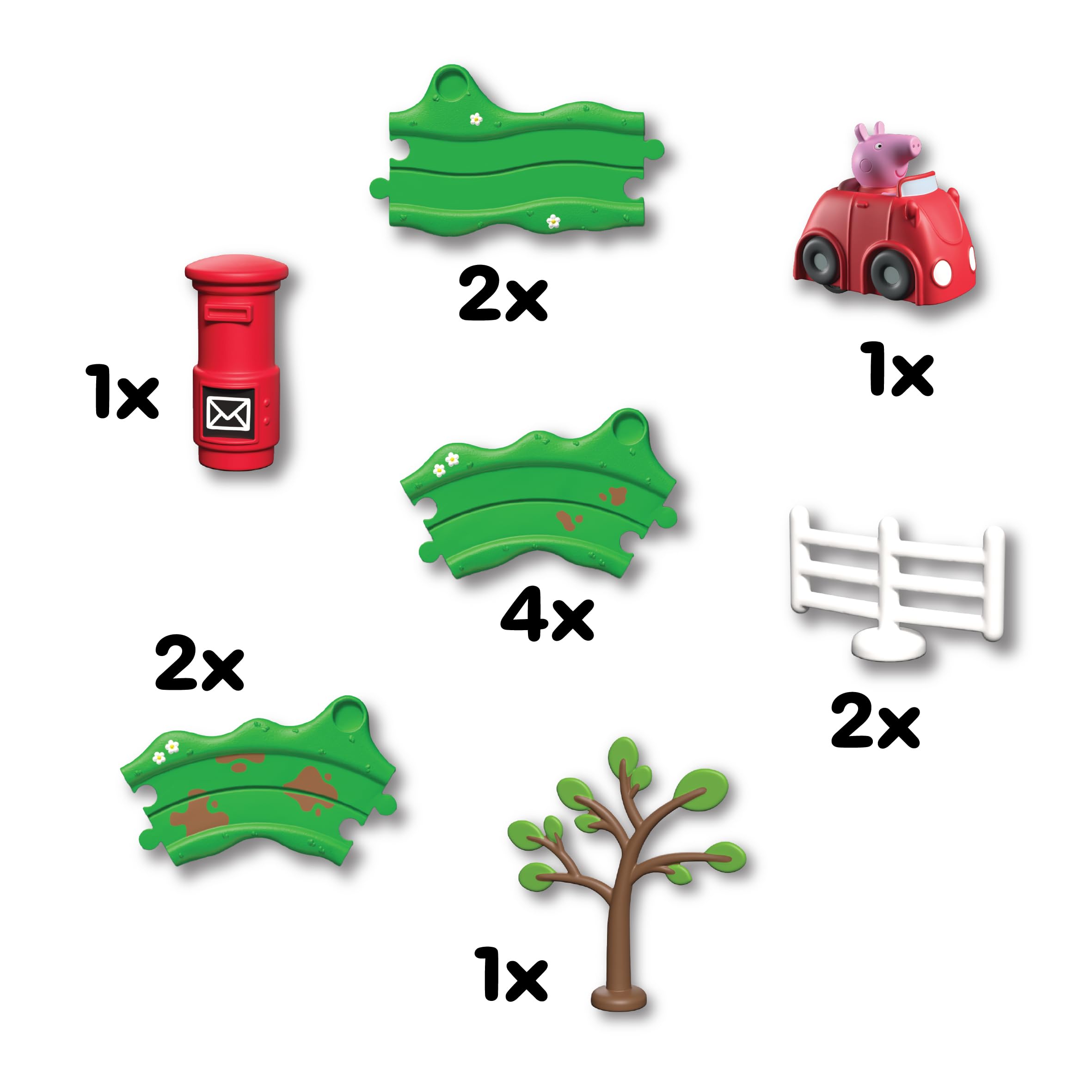 Peppa Pig Whizz Around Peppa’s Little Red Car Set - Motorised Vehicle Playset for Toddlers 4