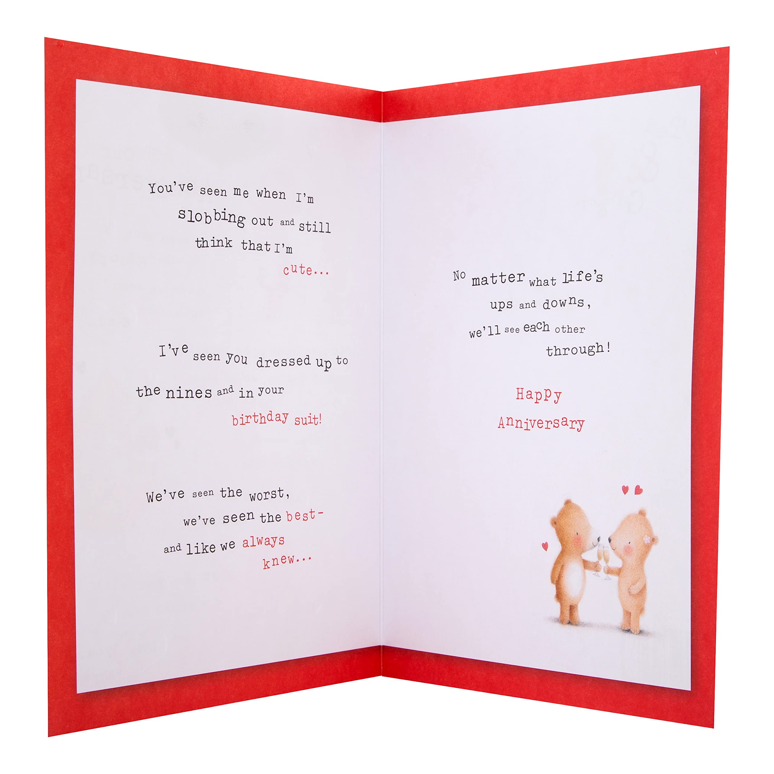 Hallmark Anniversary Card - Cute Ted & Ginger Design with 3D Heart Attachment 2