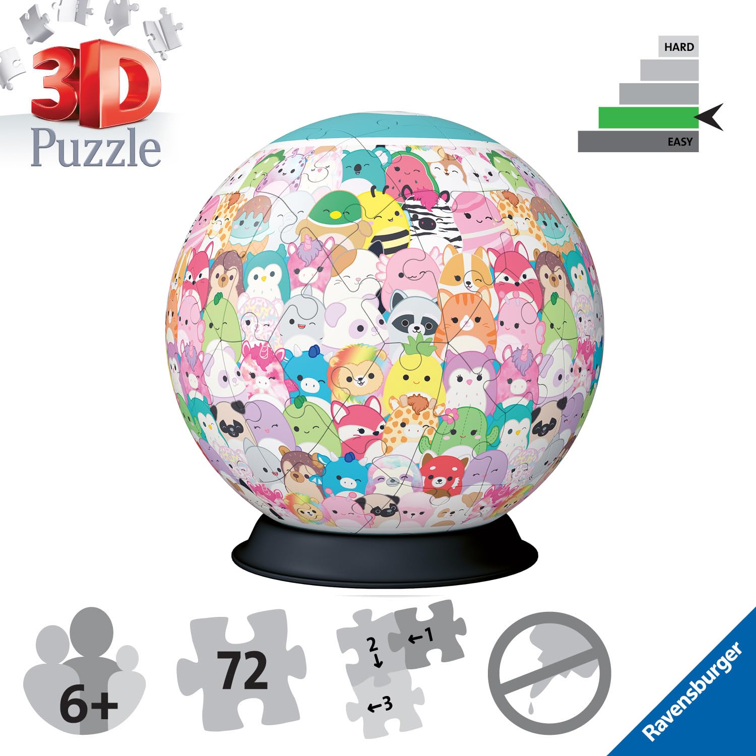 Ravensburger Squishmallows 72-Piece 3D Jigsaw Puzzle Ball for Kids Age 6 and Up 4