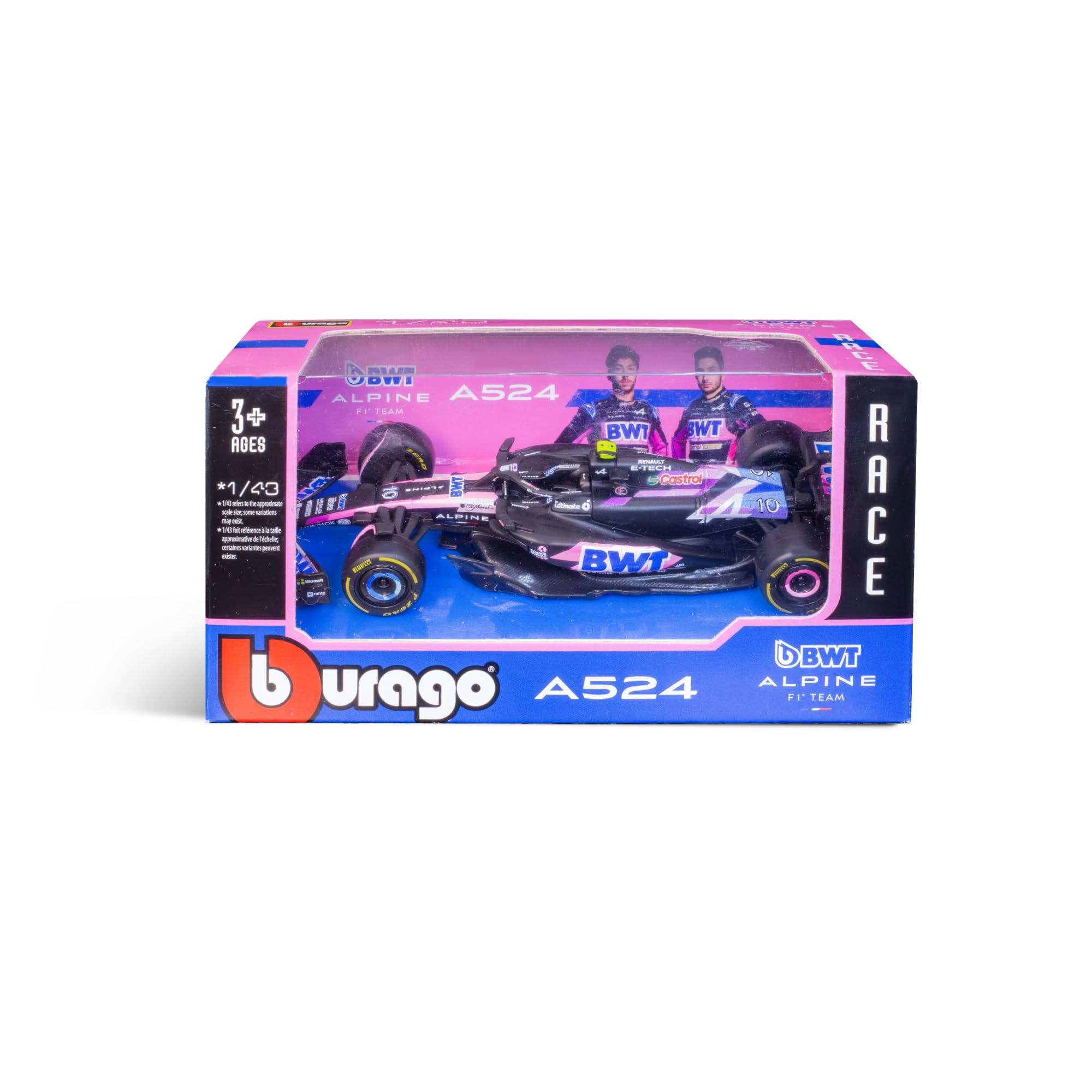 Bburago BWT ALPINE F1 TEAM A524 (2024) Gasly Race Car - 1:43 Scale Diecast