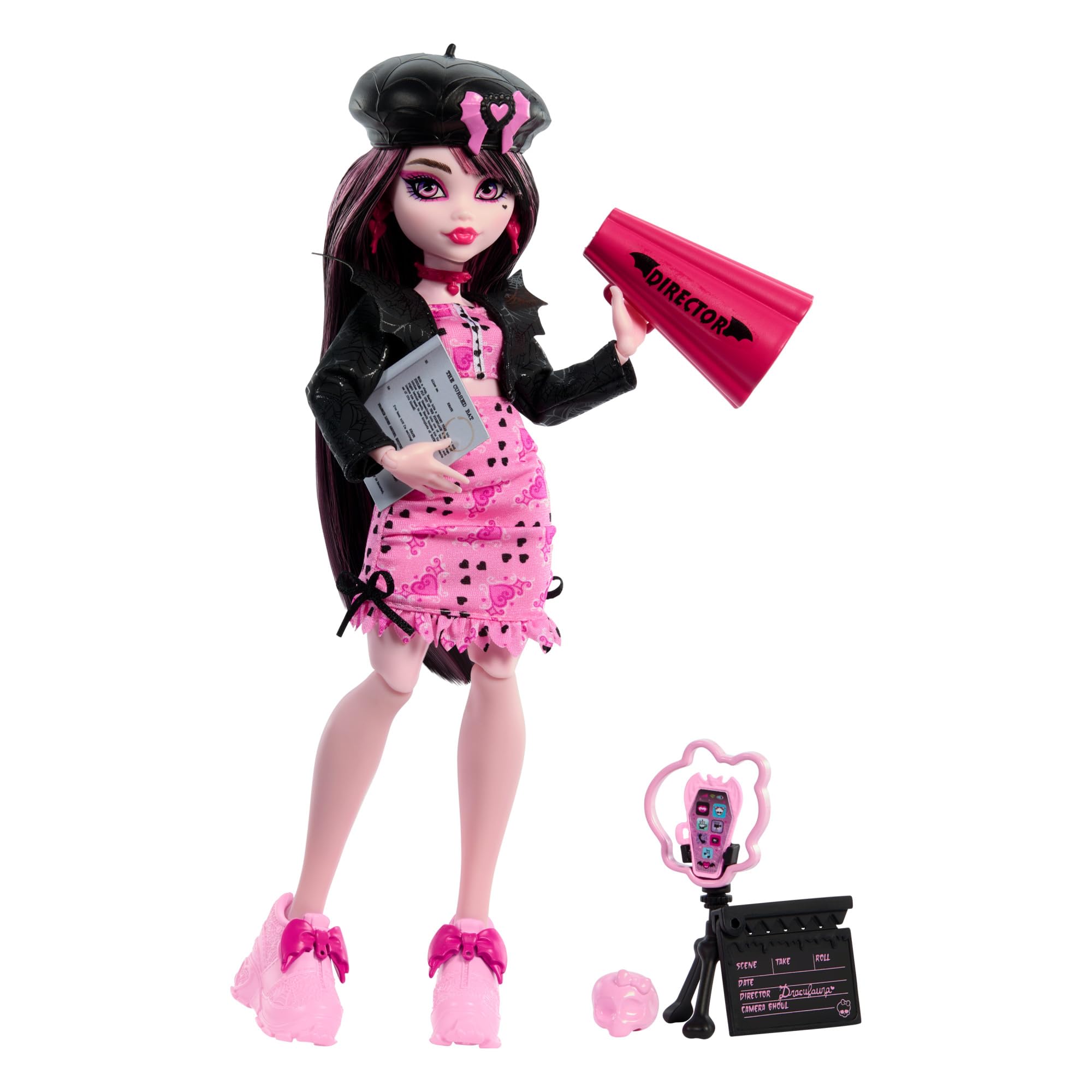 Monster High Draculaura Fearbook Doll - Movie Club Playset with Varsity Jacket & Accessories
