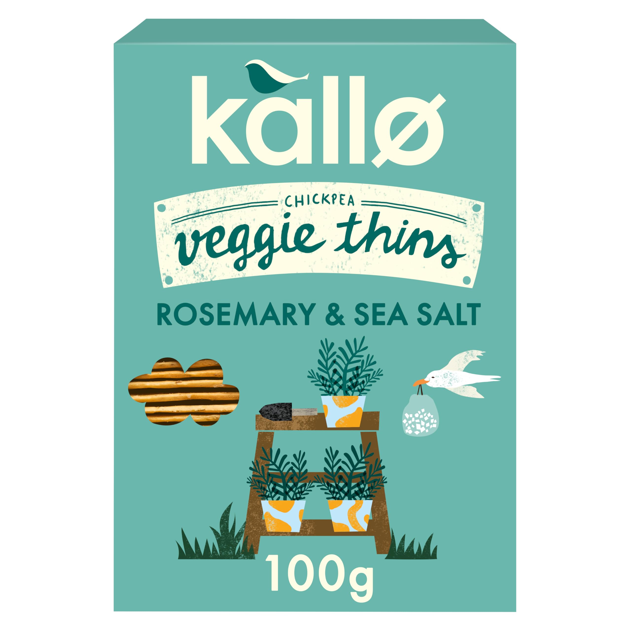 Kallo Rosemary & Sea Salt Chickpea Veggie Thins | Gluten-Free High Fibre Snack