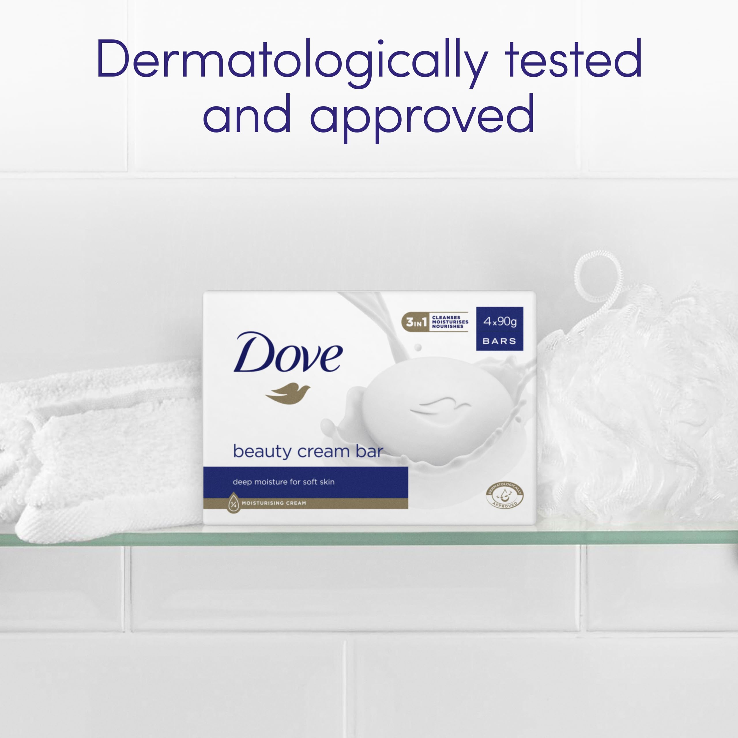 Dove Original Beauty Bar Soap with ¼ Moisturising Cream (100g)