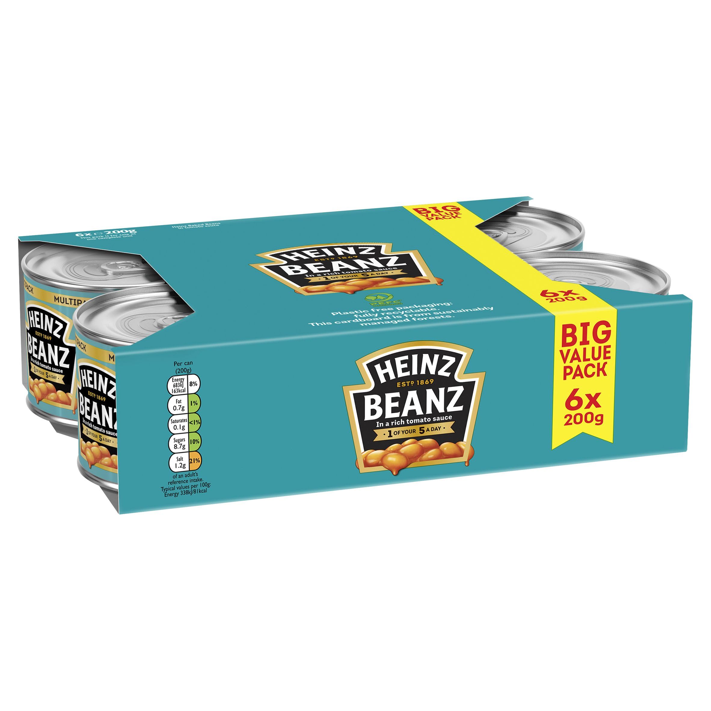 Heinz - Baked Beans Tinned Multipack 6x200g