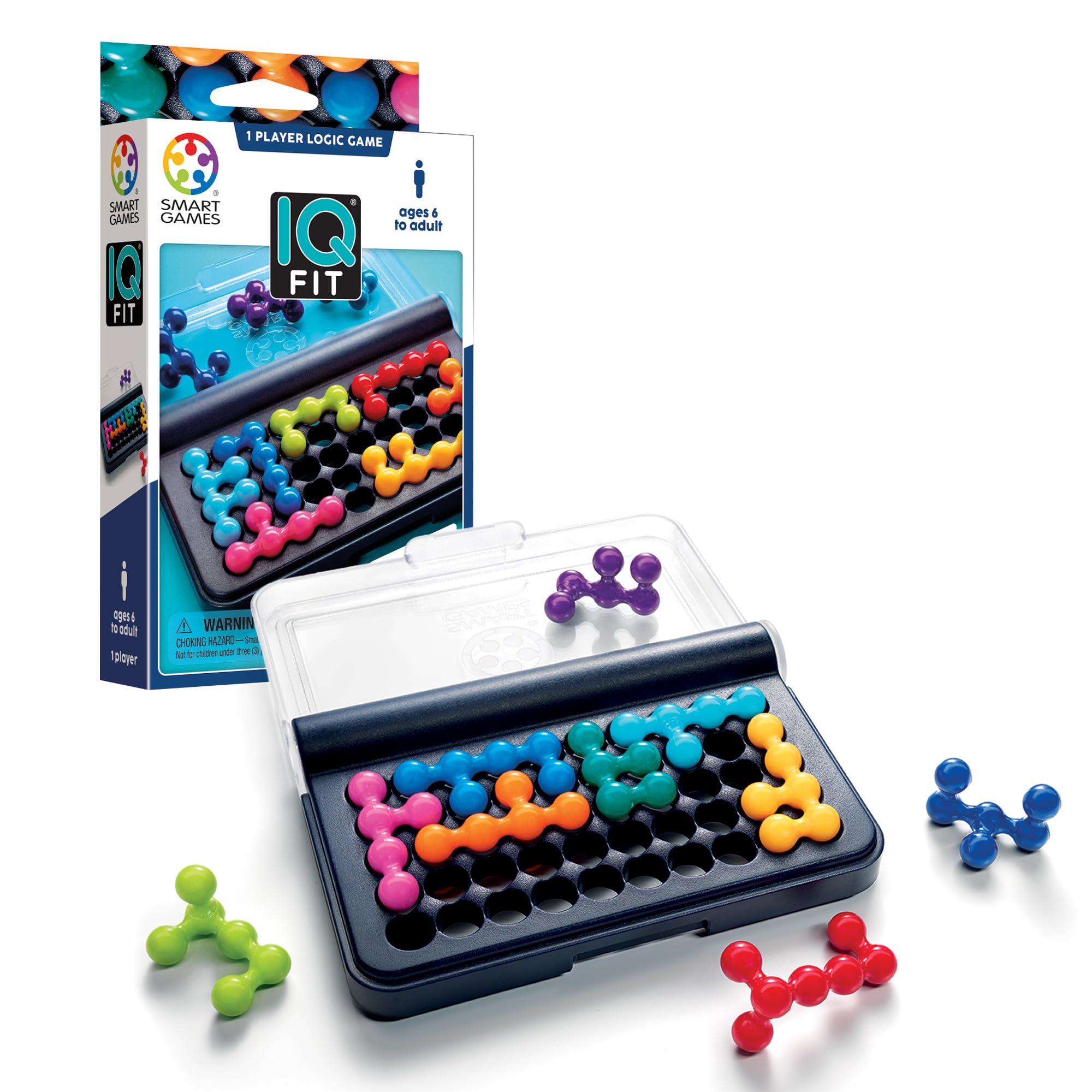 SmartGames IQ Fit - 120 Brain-Challenging Logic Puzzles | Portable Travel Game