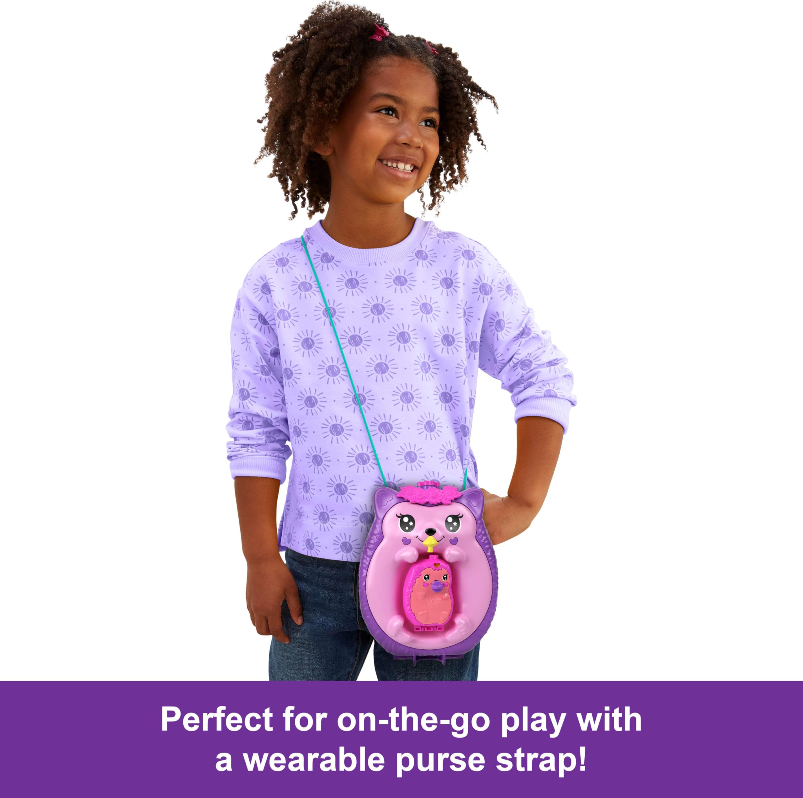 Polly Pocket 2-in-1 Travel Toy - Hedgehog Purse Playset with Micro Dolls & Accessories, Ages 4+