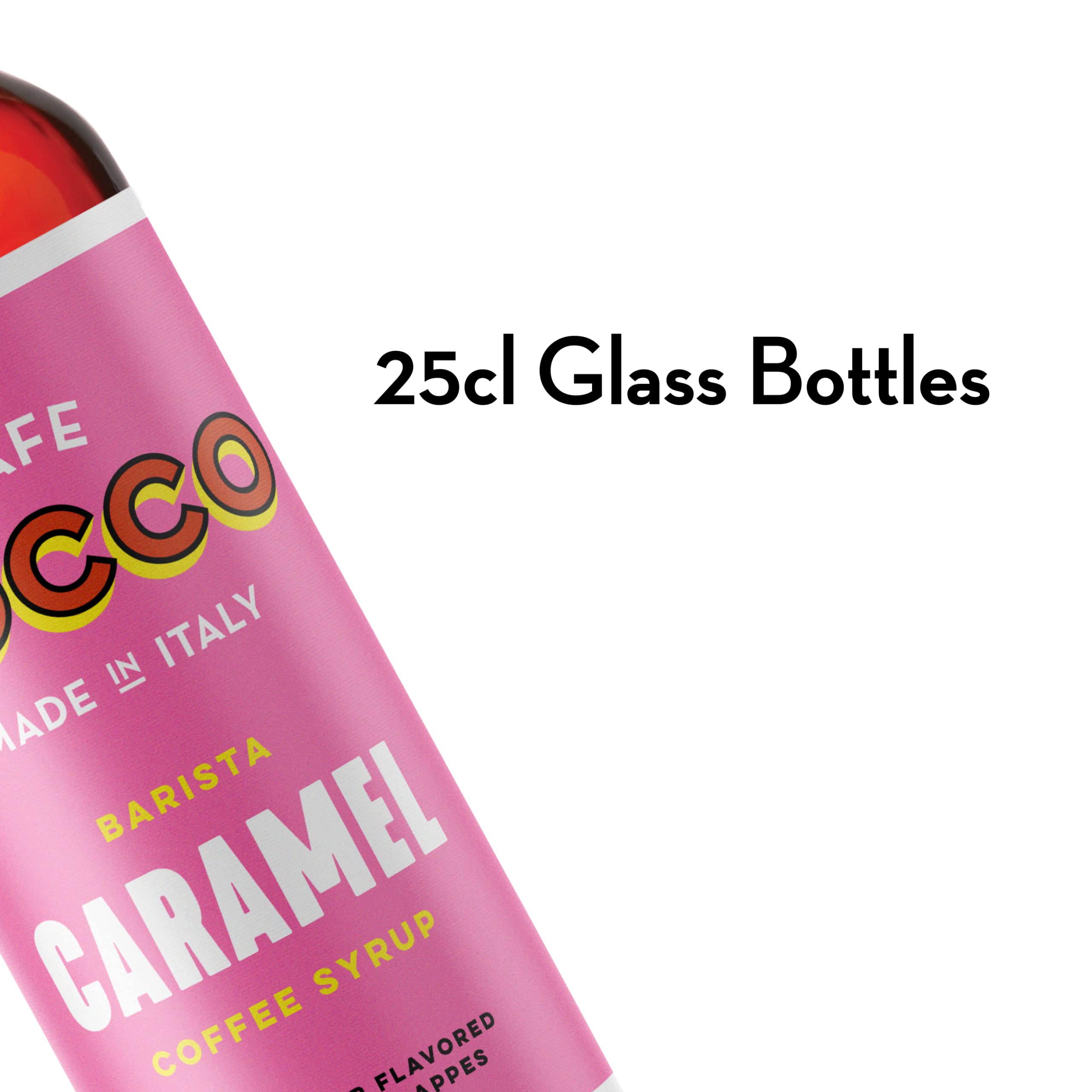 Cafe Pocco - Caramel & Vanilla Coffee Syrup Set (2 x 250ml Glass Bottles) 7