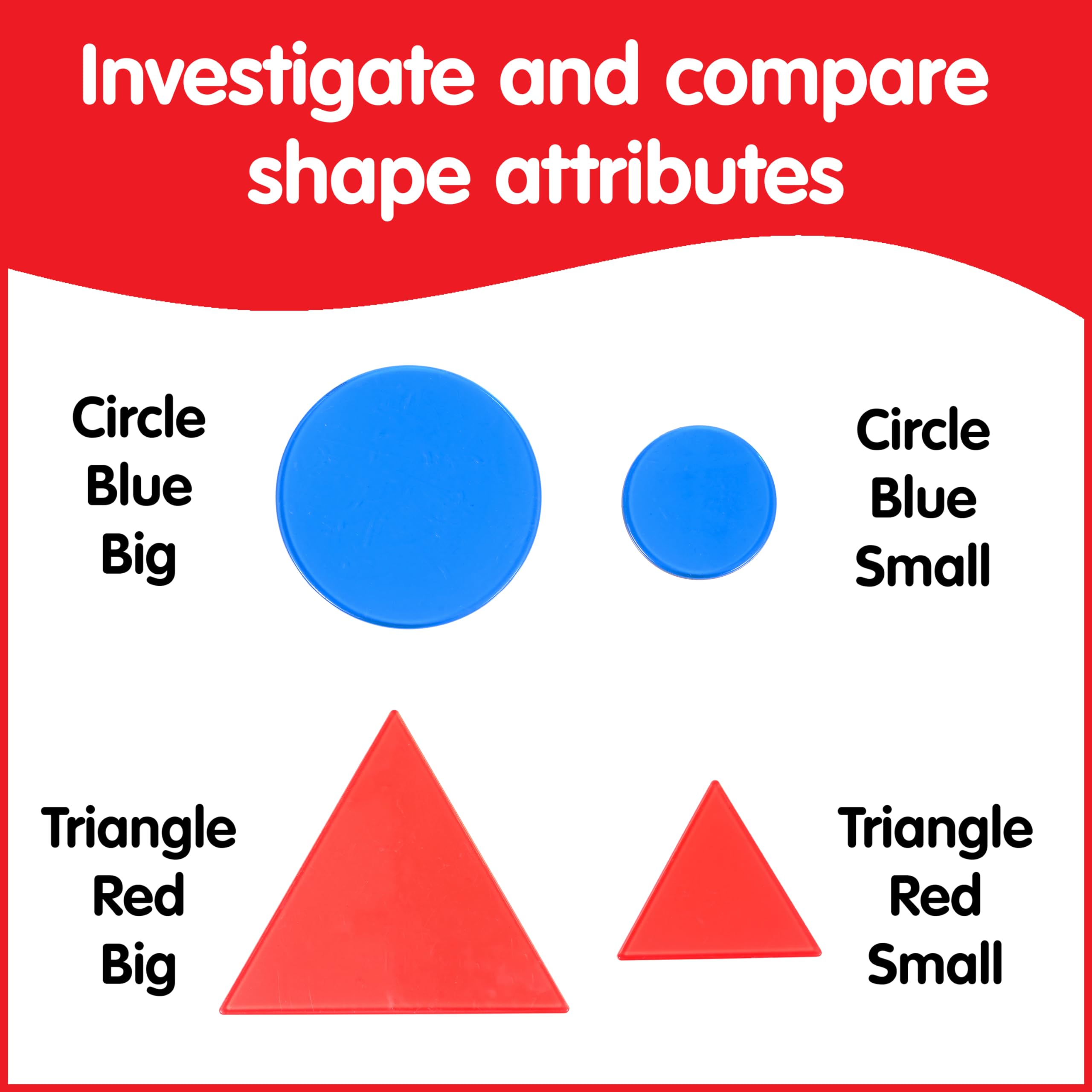 edxeducation Transparent Attribute Blocks - Educational Playset for Early Learning