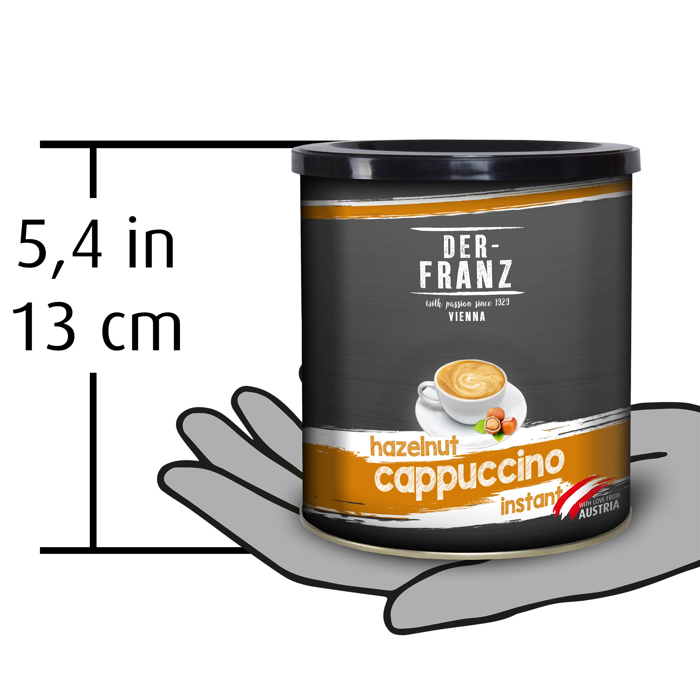 Der-Franz Instant Cappuccino with Hazelnut Flavor, 500g