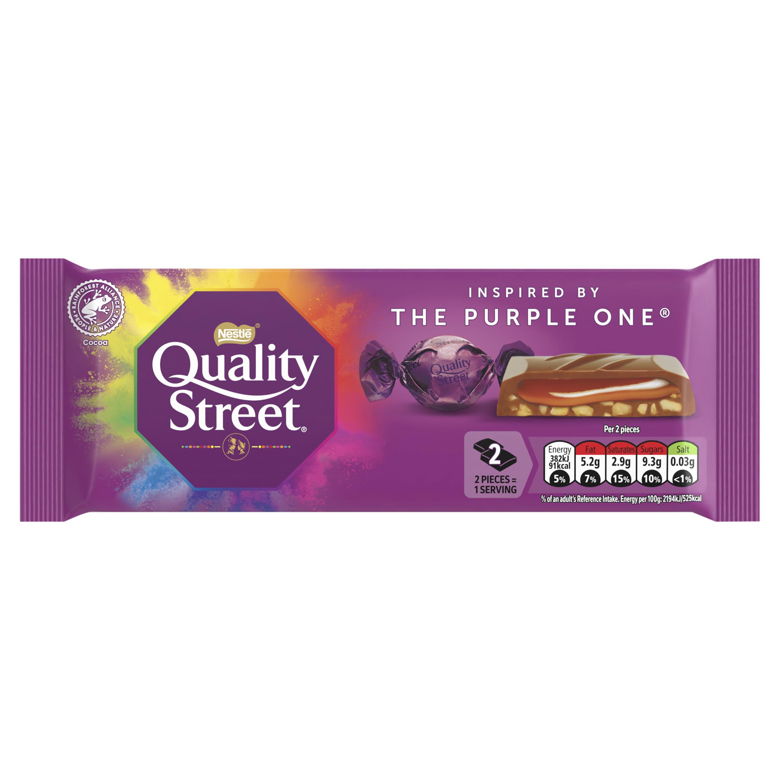 Quality Street The Purple One Sharing Block - 87g Milk Chocolate with Caramel & Hazelnut Centre