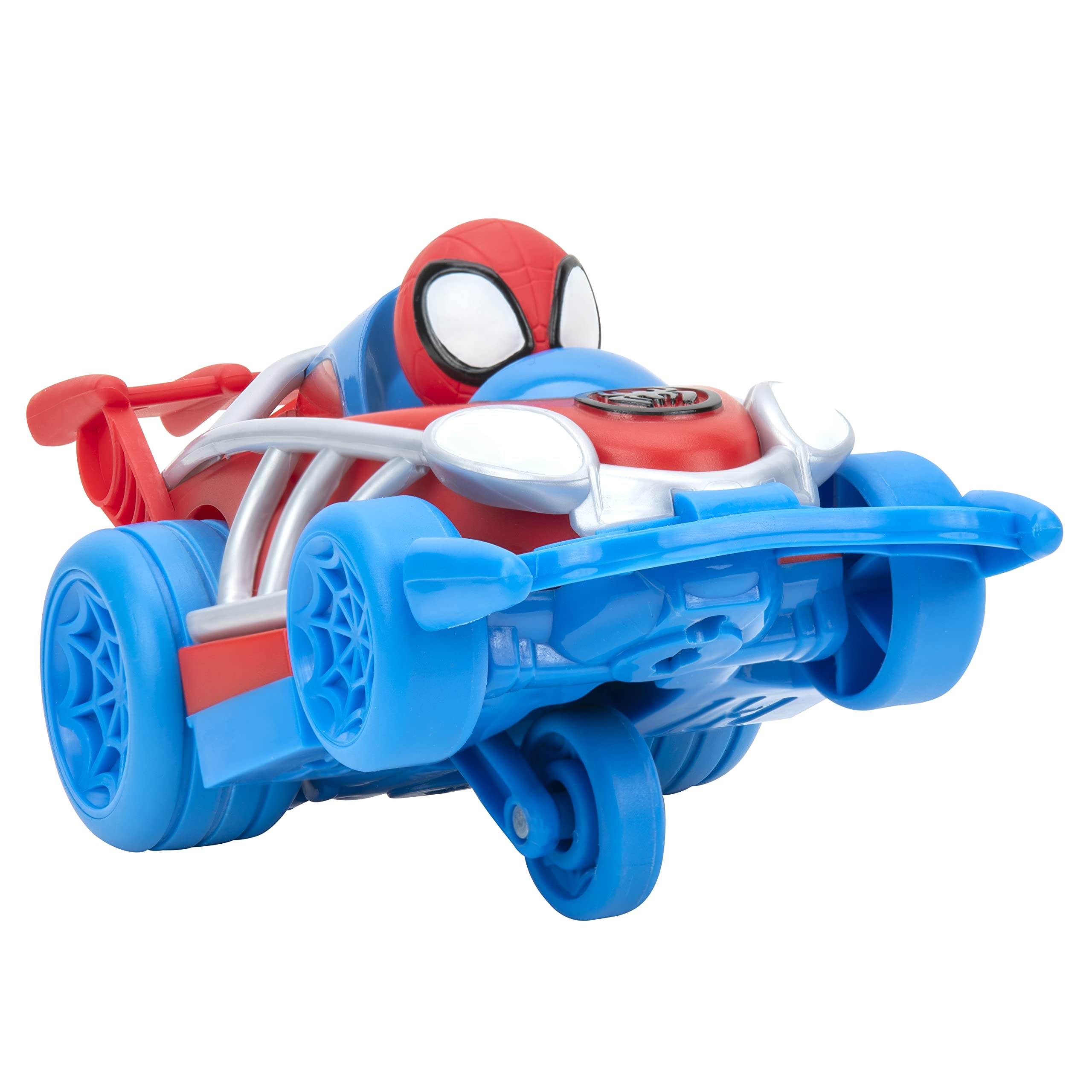 Spidey and his Amazing Friends Webbed Wheelie Pull Back Vehicle with Spidey Figure (SNF0015) 4
