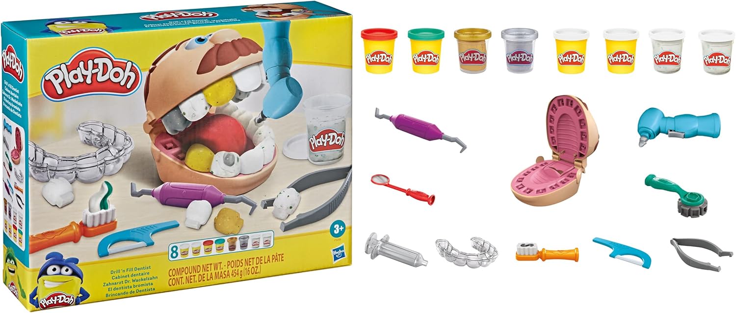 Play-Doh Drill 'n Fill Dentist - Pretend Play Dental Set for Kids 3+ 3