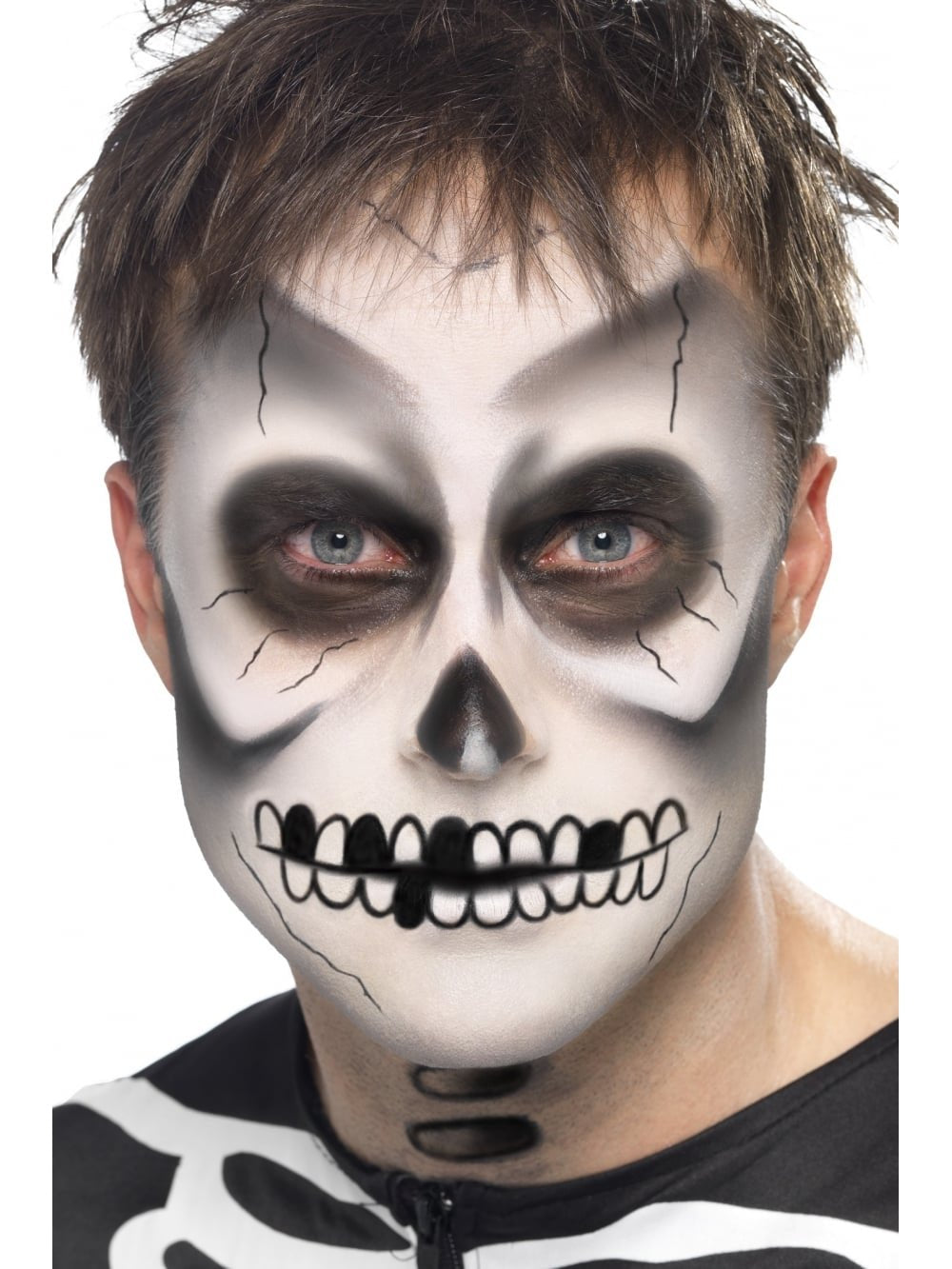 Smiffys Skeleton FX Kit with Black & White Face Paint, Crayon & Sponge 12