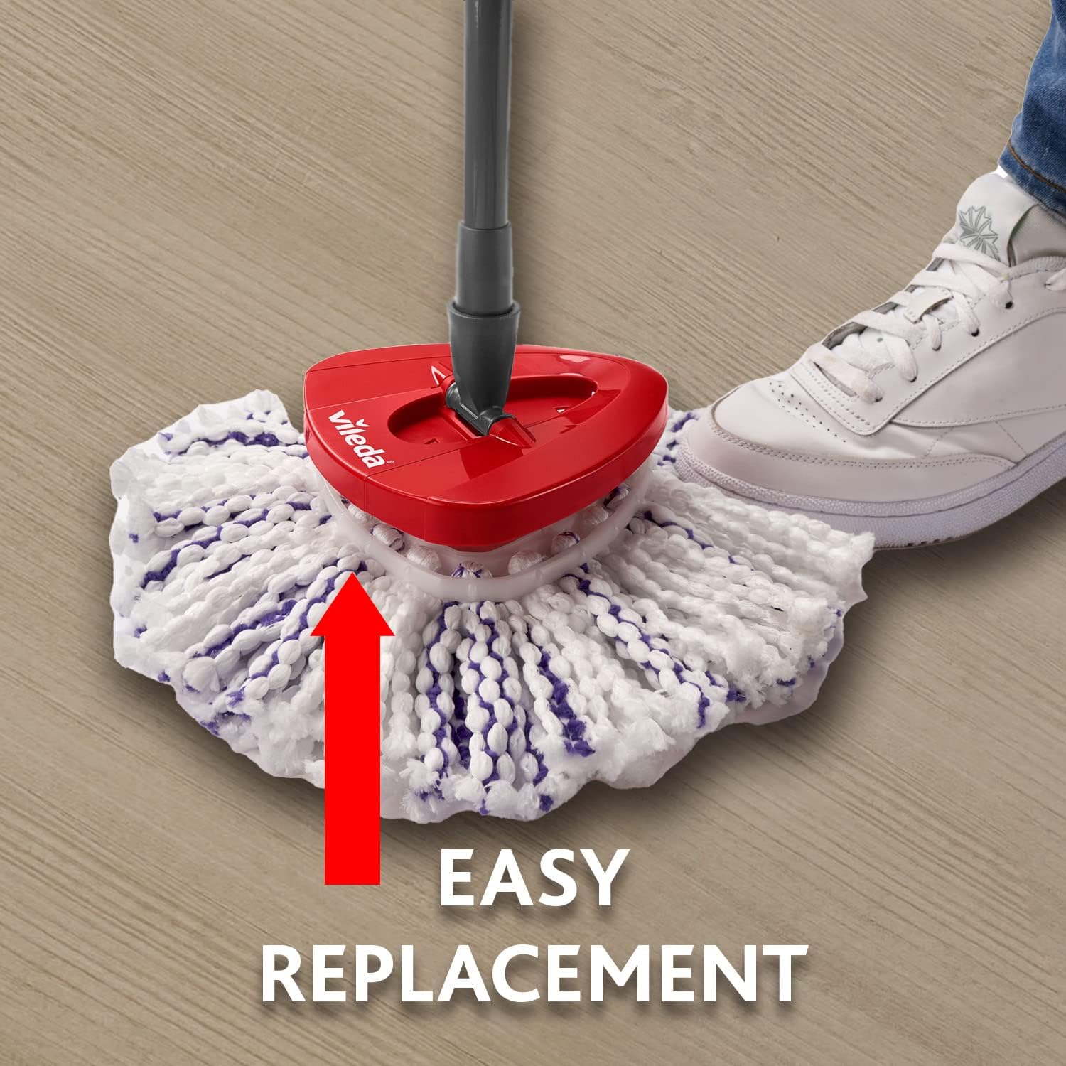 Vileda Turbo 3-in-1 Replacement Mop Head - Purple-White, 98% Polyester, 2% Polyamide 3