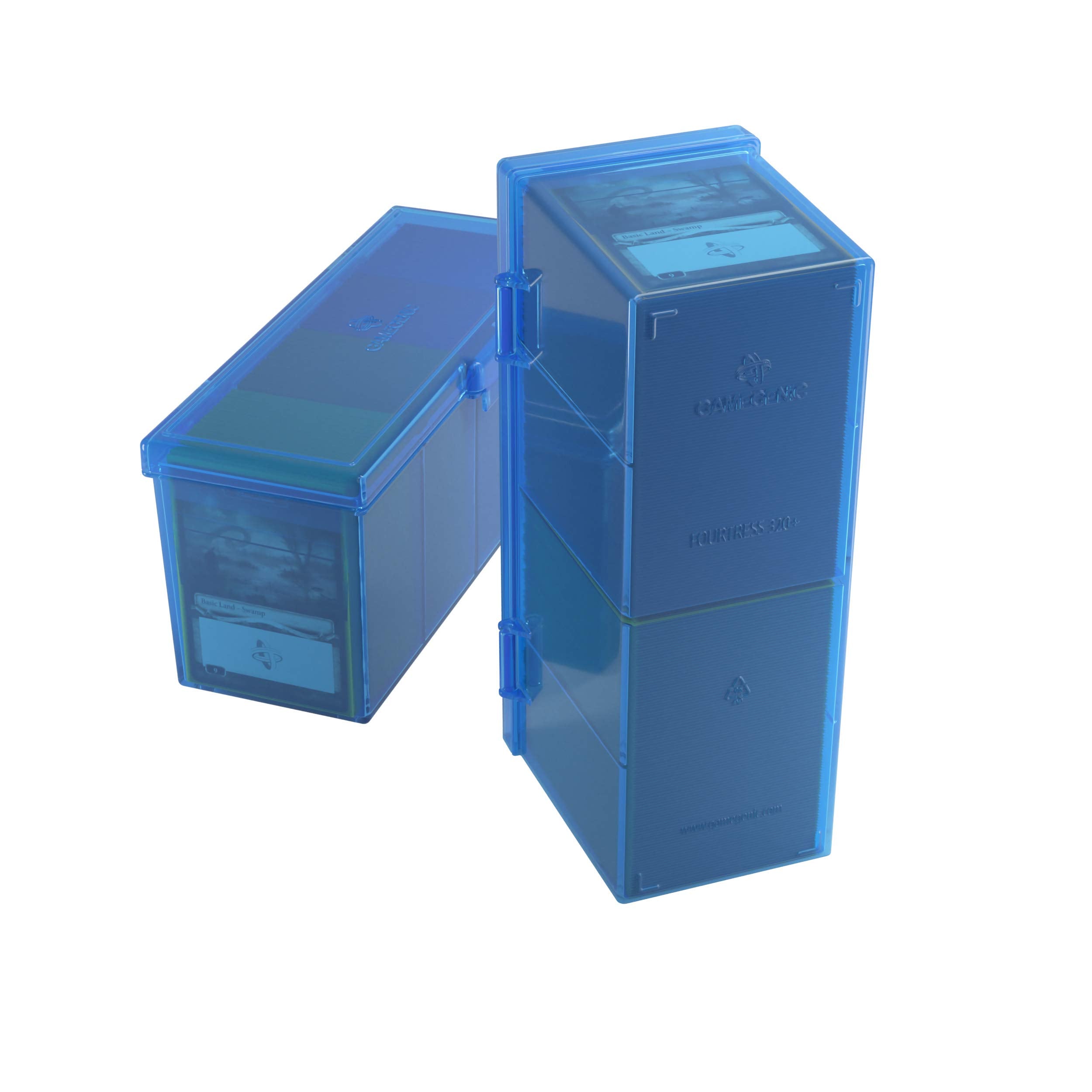 Gamegenic Fourtress 320-Card Deck Holder - Rigid Stackable Box with Lock, Blue 4