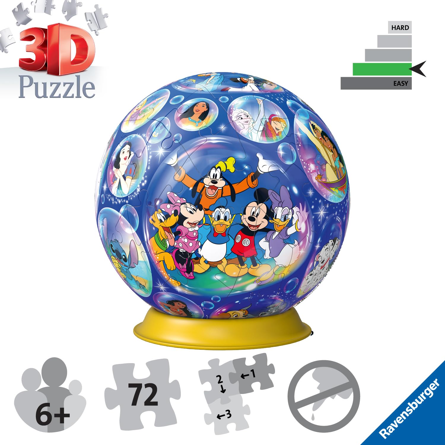 Ravensburger Classic Disney Characters 3D Jigsaw Puzzle - 72 Pieces, No Glue Required 3