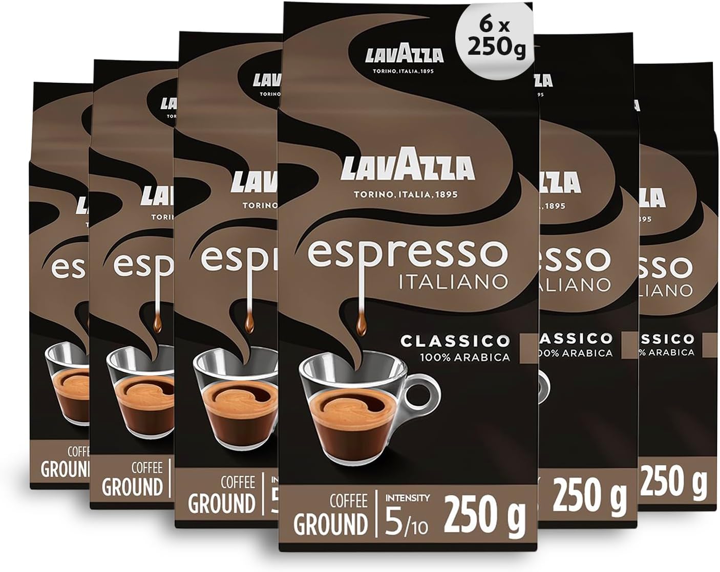 Lavazza Espresso Italiano Classico - Ground Coffee 6 x 250g
