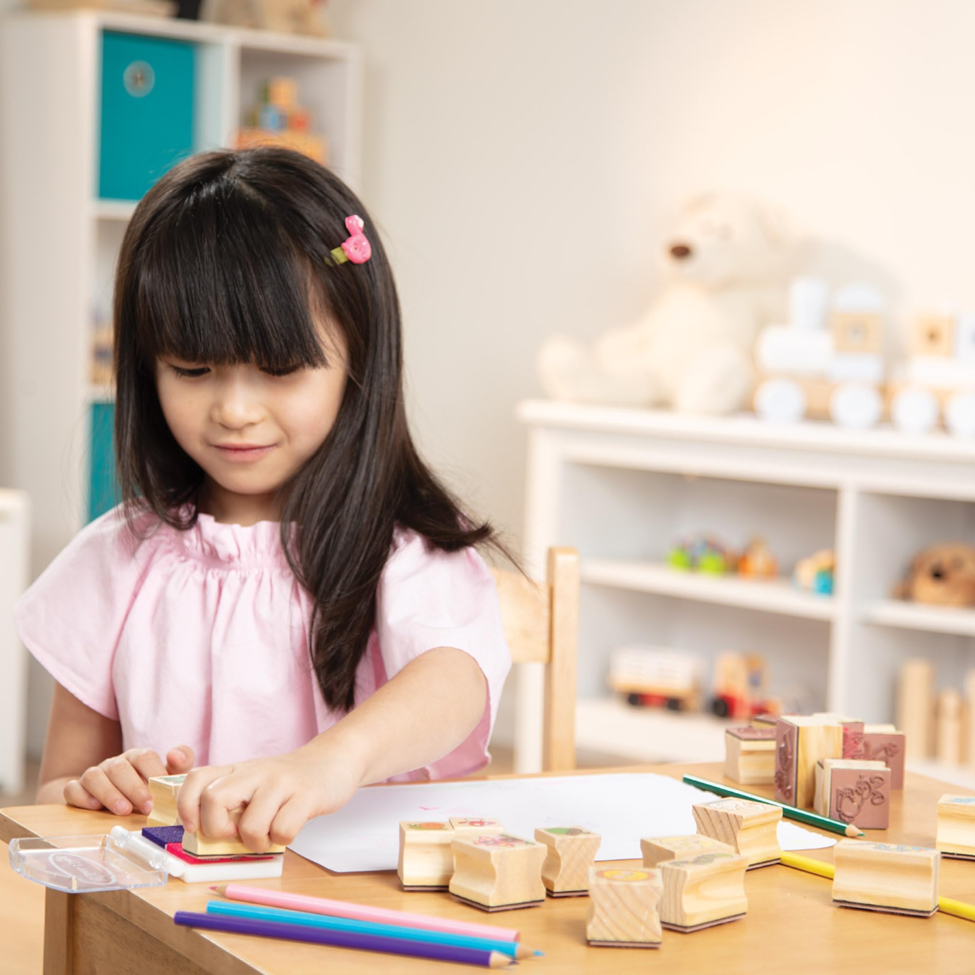 Melissa & Doug Stamp-a-Scene Fairy Garden - Wooden Stamp Set for Kids 4+ 15