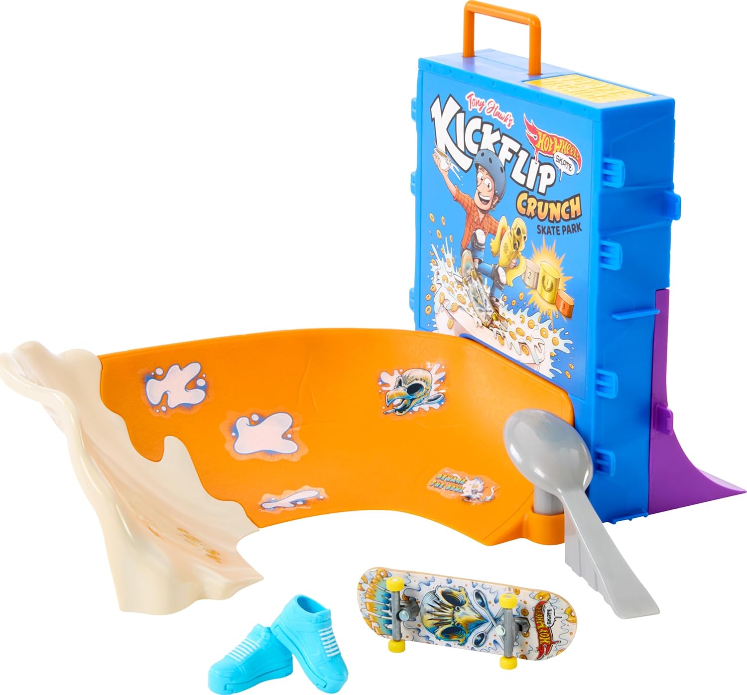 Hot Wheels Skate Tony Hawk Cereal Bowl Fingerboard Set - 1 Exclusive Board & Pair, Ages 5-14 3