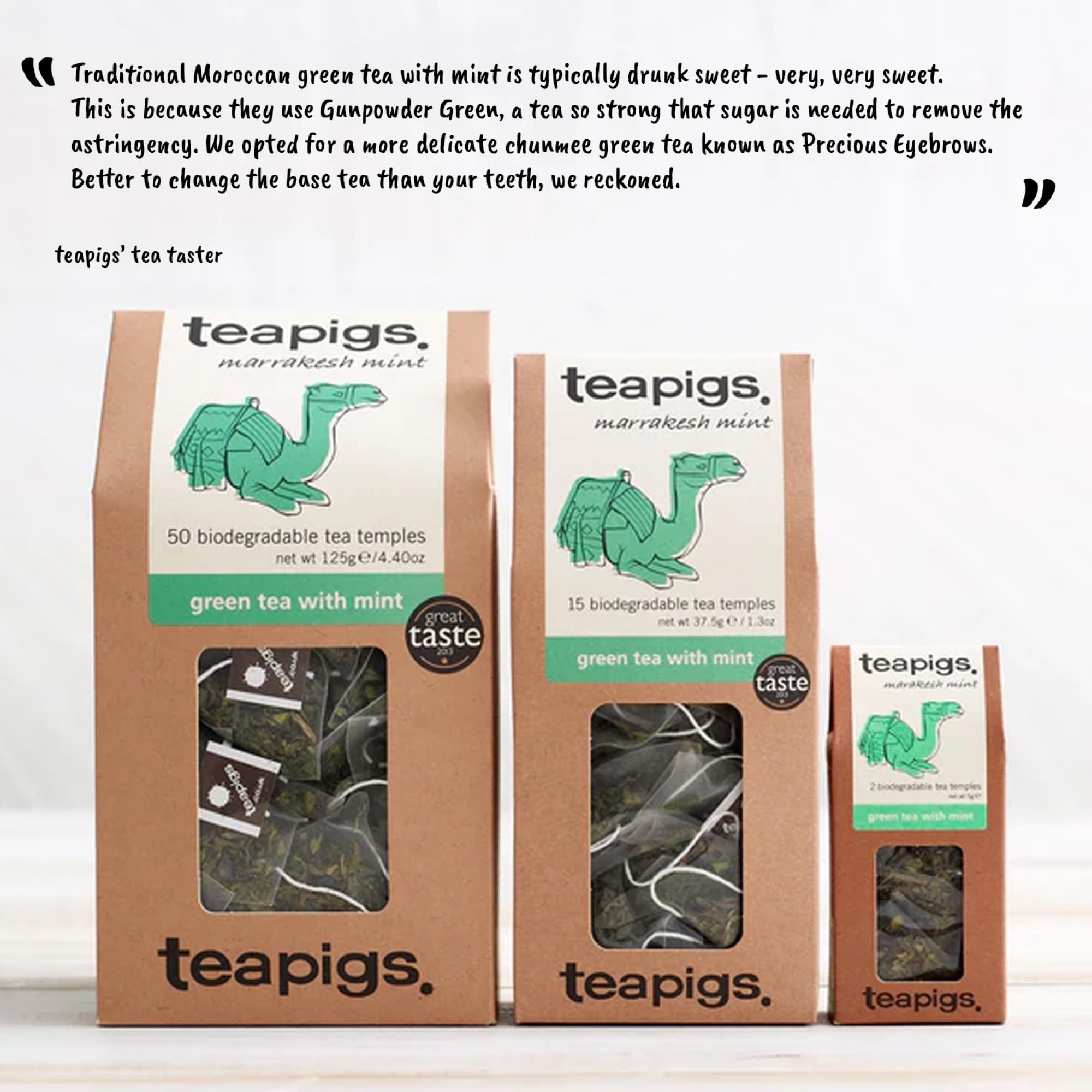 teapigs Marakesh Mint Green Tea with Mint - 15 Tea Temples - Chunmee Green Tea & Peppermint Blend 4