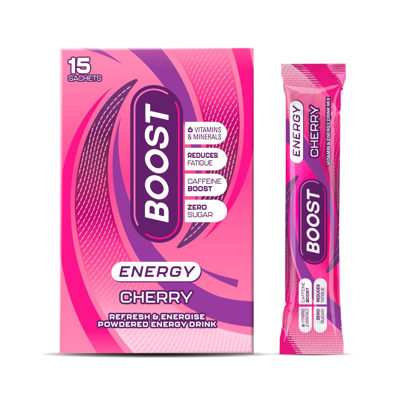 Boost Energy and Hydration Powder - Cherry Flavour | Zero Sugar | 15x Sachets