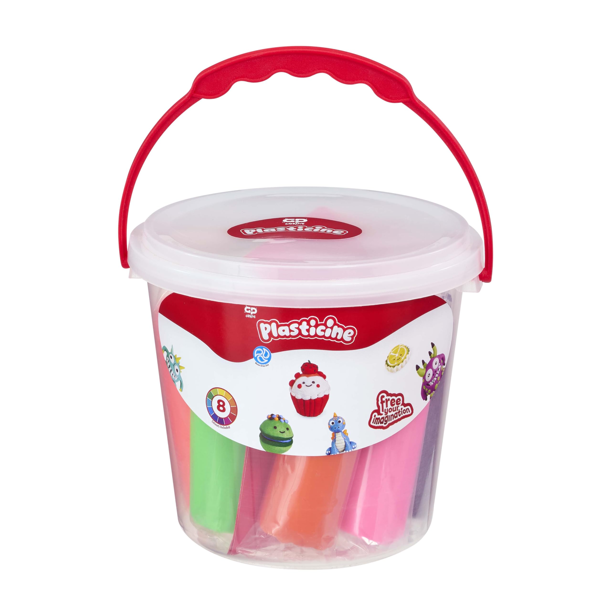 Plasticine The Original Modelling Clay Bucket Set - 8 Sticks, Non-Drying | Ages 3+