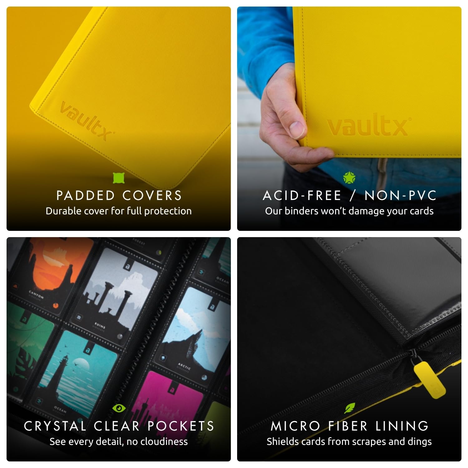 Vault X 9 Pocket Trading Card Zip Binder for Board Games & Card Games - Holds 360 Cards