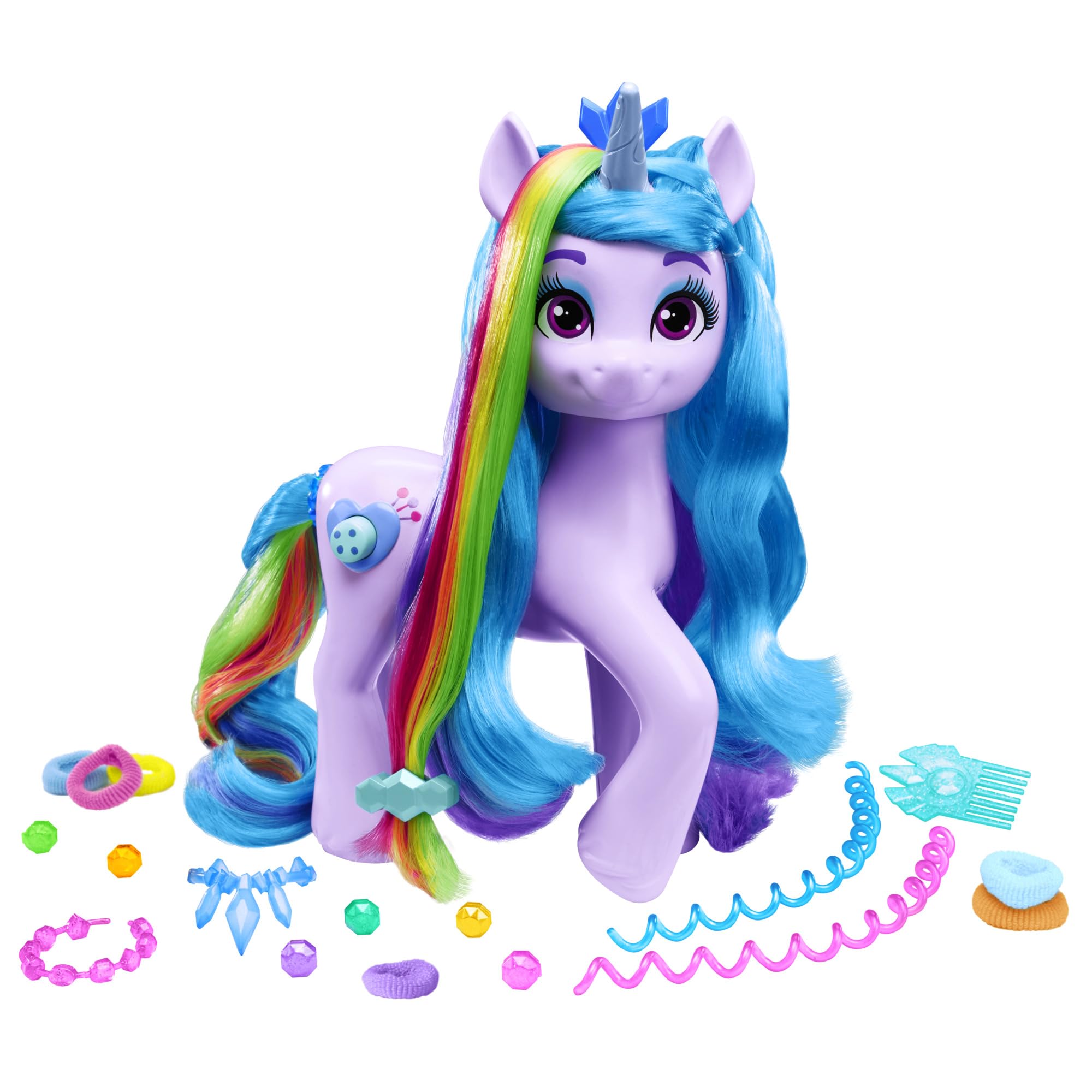 My Little Pony: Tell Your Tale Rainbow Styles Izzy Moonbow Unicorn Toy - Interactive Figure with 17 Accessories, Ages 4+