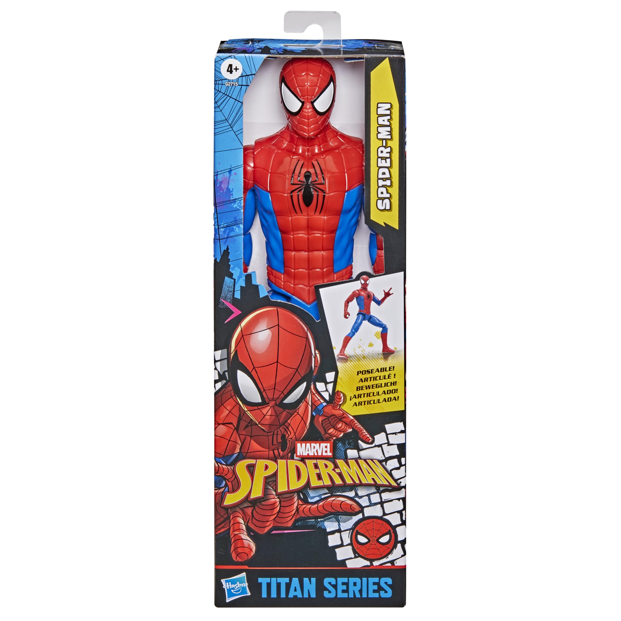 Marvel Titan Series Spider-Man Action Figure - 12-inch Scale | 11 Points of Articulation | Ages 4+