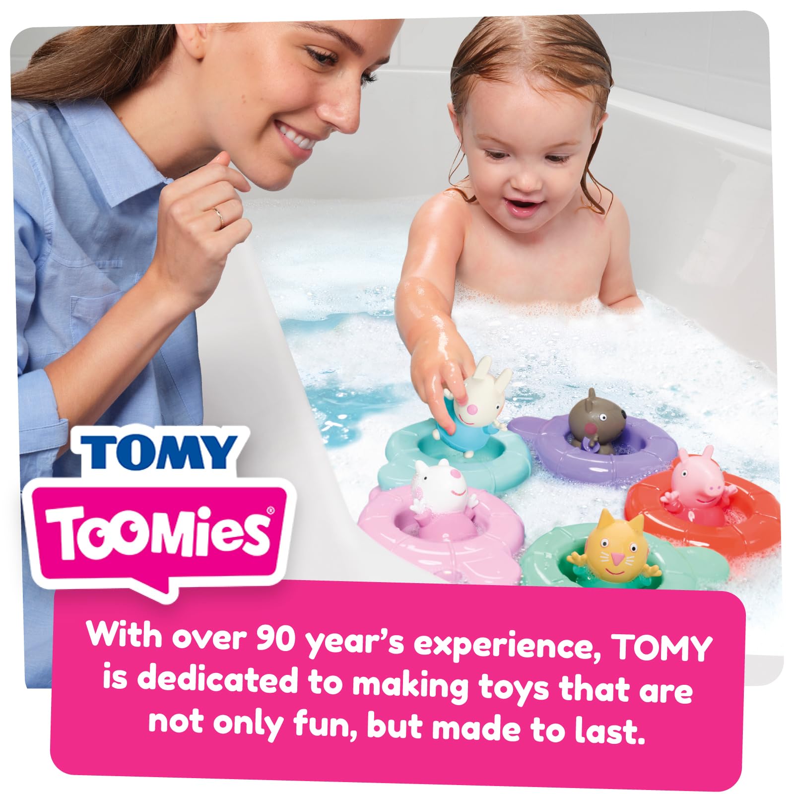 TOMY Toomies Peppa’s Pool Party - 5 Floating Ring Cups with Squirting Characters 10