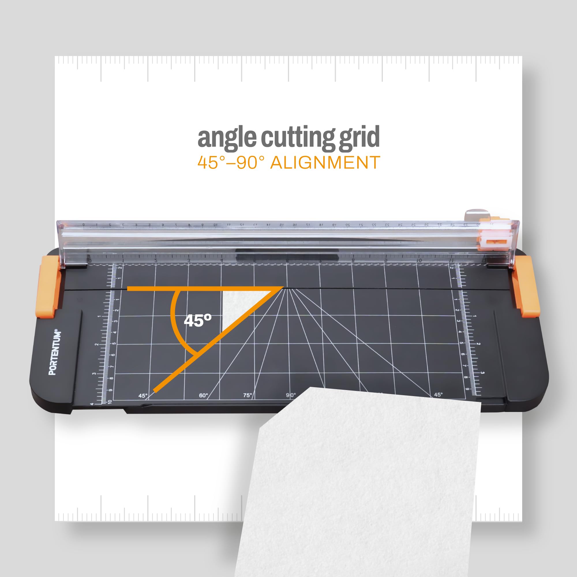 PORTENTUM A4 Paper Cutter with Scoring Tool - Cuts 12 Sheets | Extendable Ruler | Model PCS-1 5