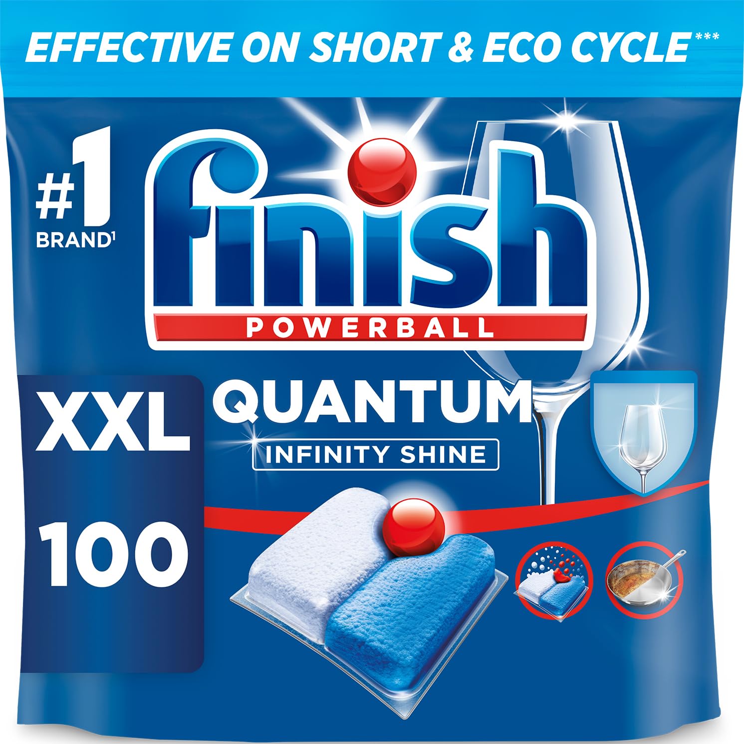 Finish Quantum Infinity Shine Dishwasher Detergent Tablets - Fresh Scent | 100 Count 1