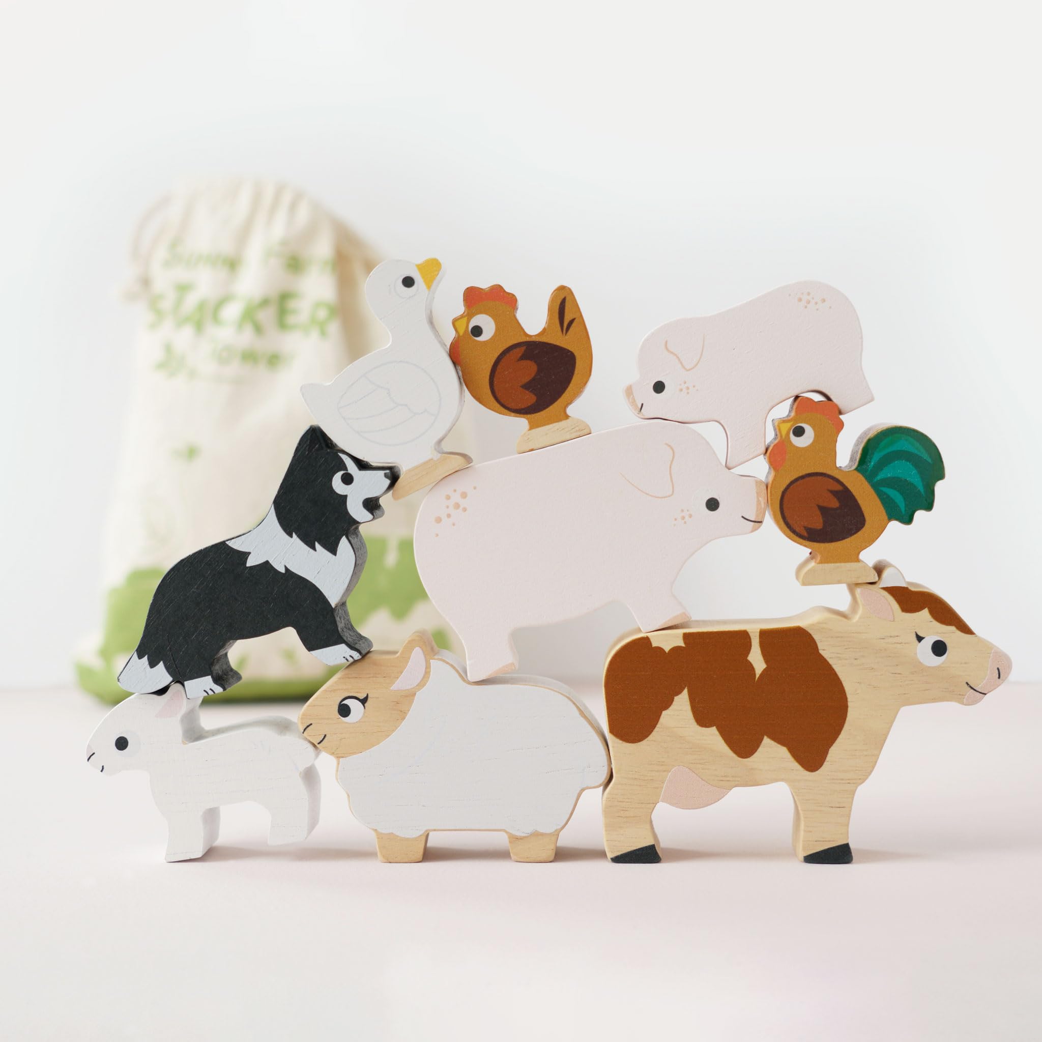 Le Toy Van Farm Animals Wooden Stacking Toy PL141 | Ages 18 Months+ | 9 Pieces 2