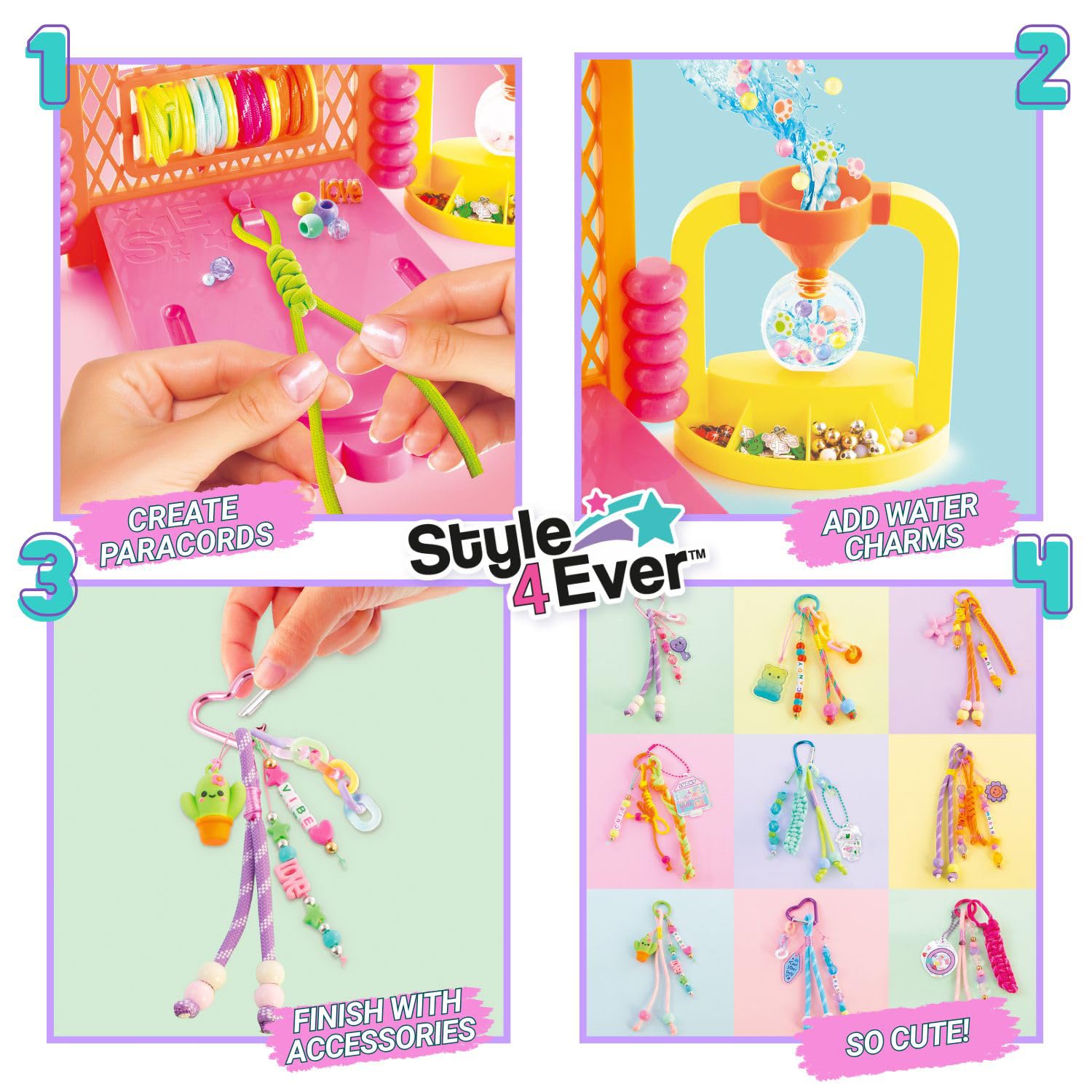 Canal Toys Style 4 Ever DIY Keychain Making Kit - Create 8 Paracord & Beaded Keychains 5