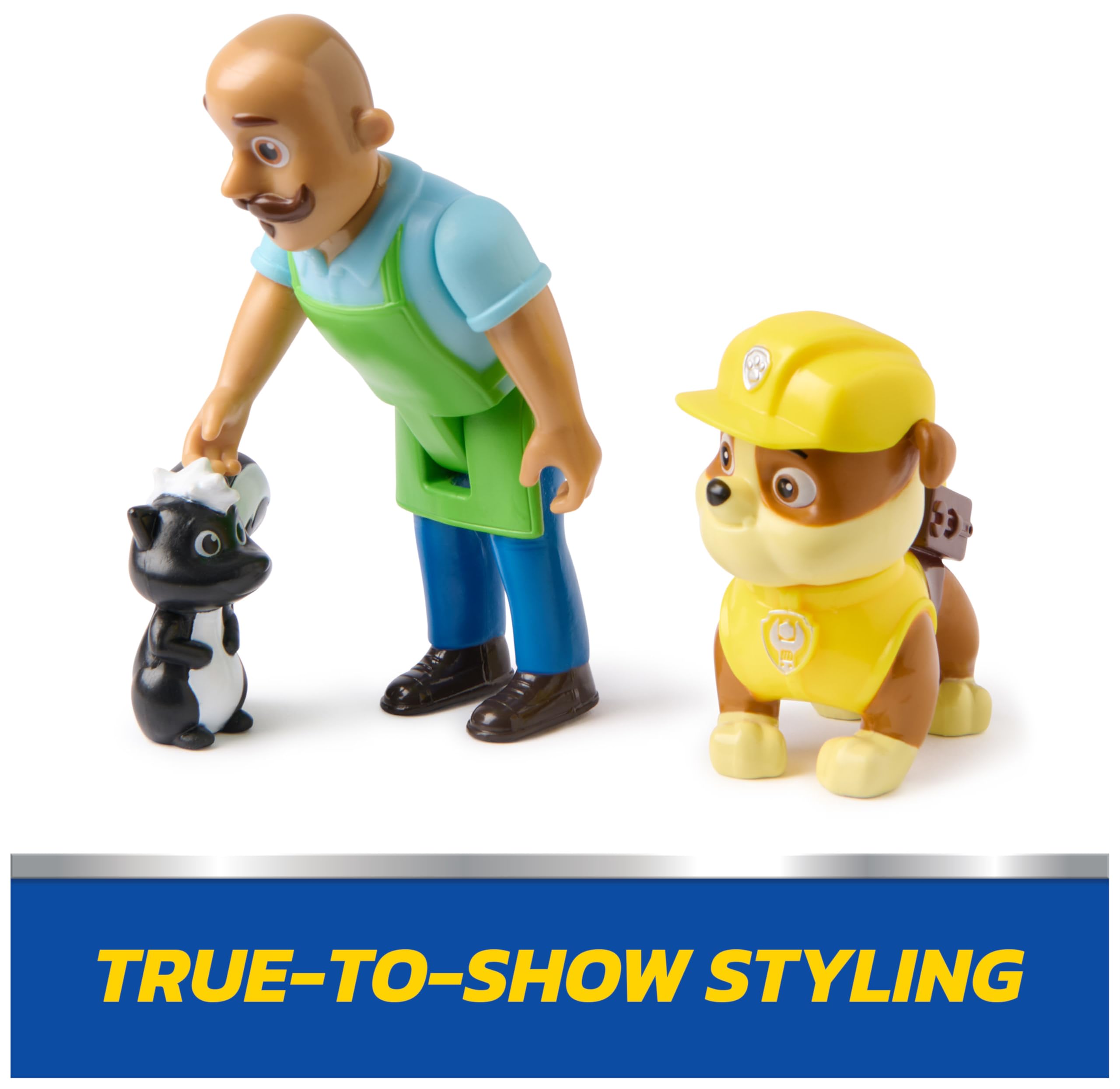 PAW Patrol Rubble & Mr. Porter Figure Pack with Skunk Toy Figure - Action Figures for Kids Ages 3-9