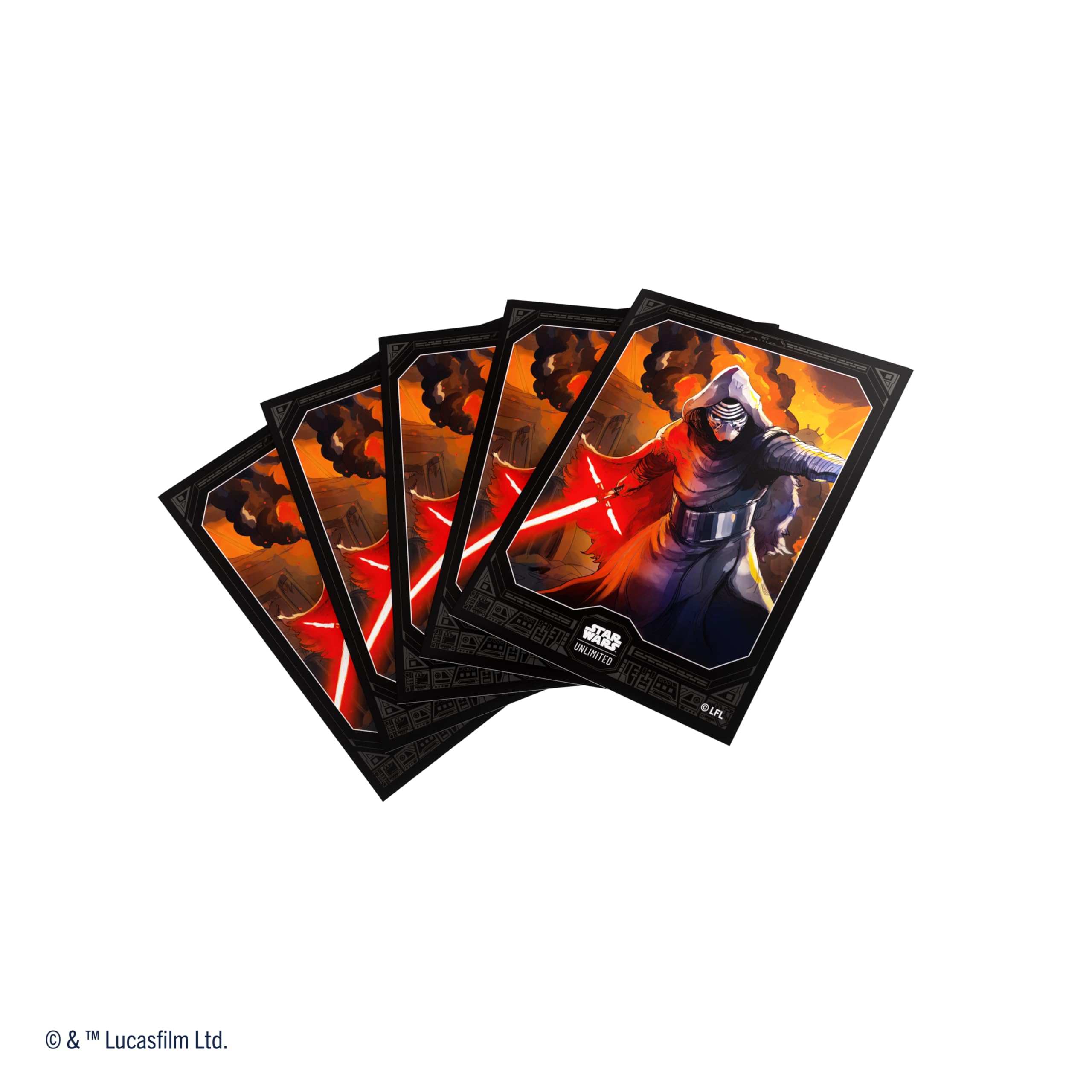 Gamegenic Star Wars Unlimited Kylo Ren Art Sleeves - Pack of 60 | 66mm x 92mm Optimized Size 3