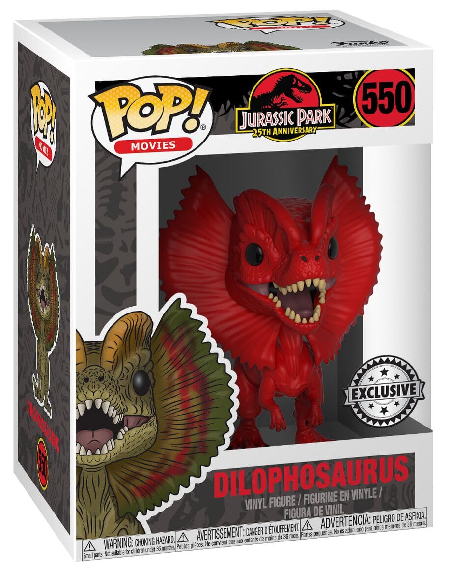 Funko Pop! Movies: Jurassic Park - Dilophosaurus Vinyl Figure (Limited Red Edition) #550