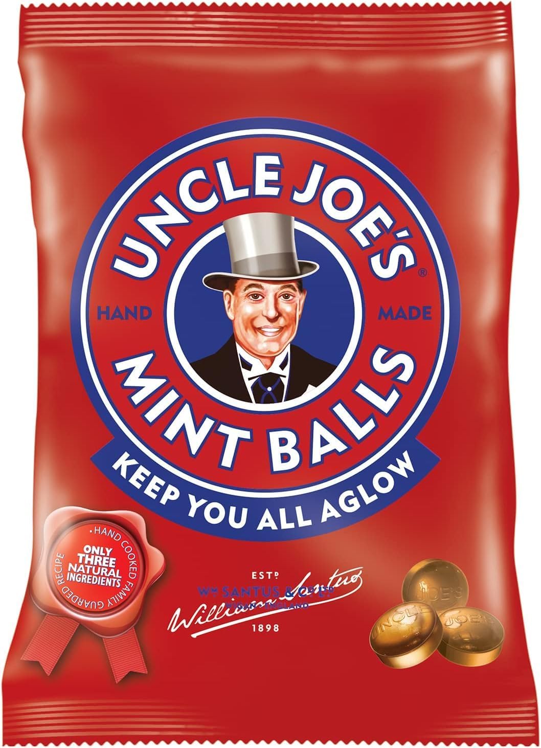 Uncle Joe's Mint Balls 90g Bag - Traditional English Mint Sweets