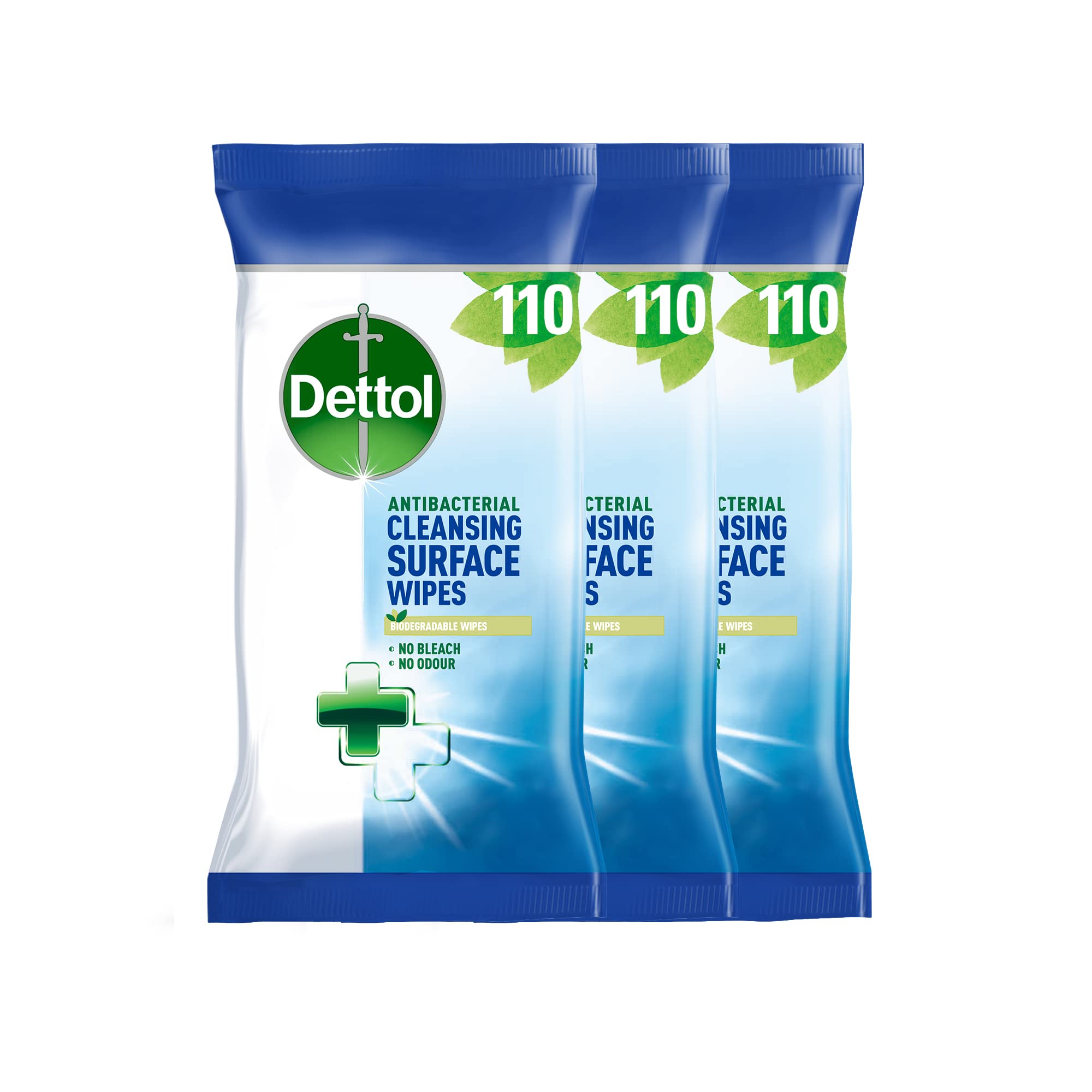 Dettol - Antibacterial Biodegradable Surface Cleaning Disinfectant Wipes 110 x 3 7