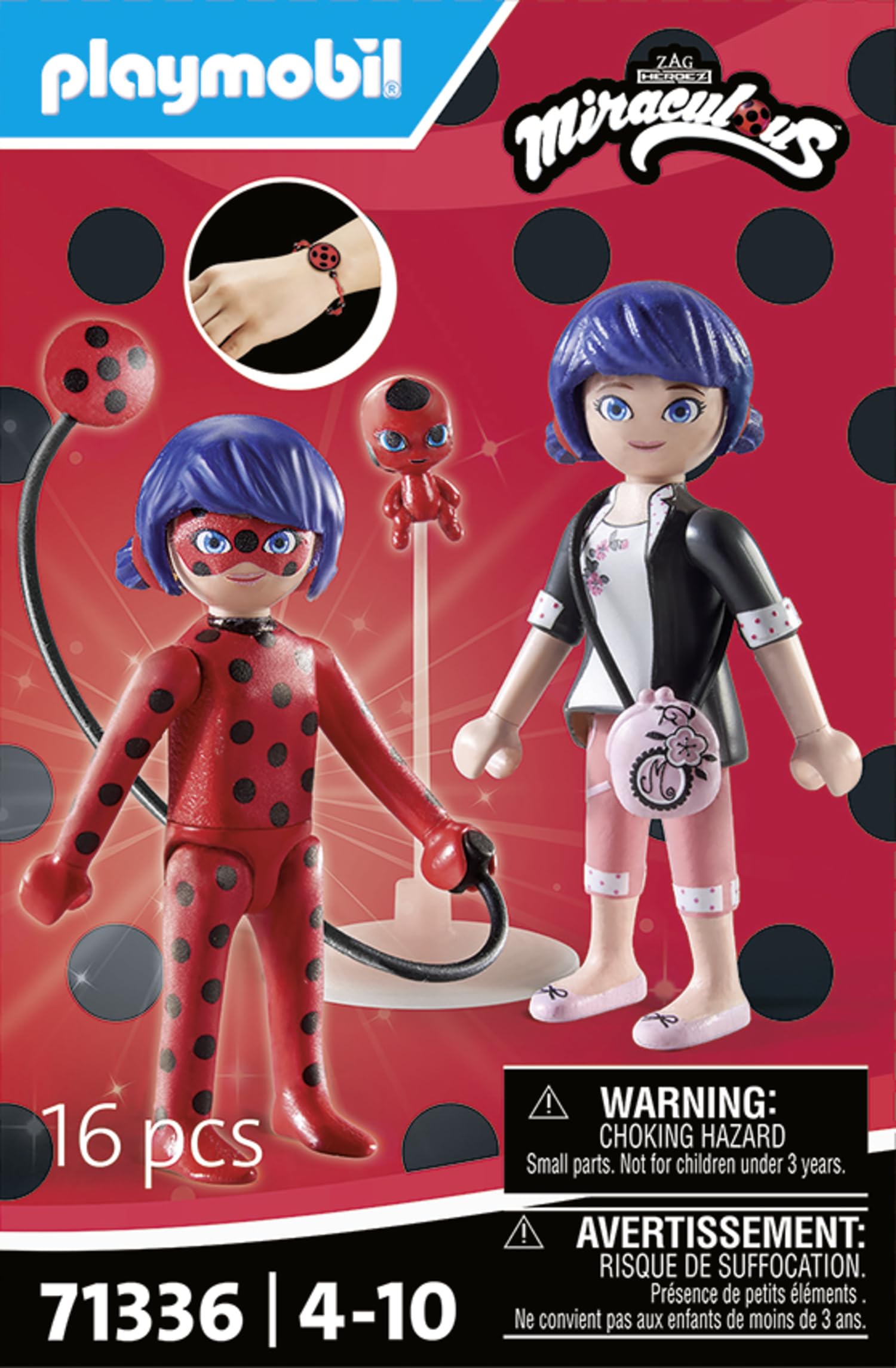 Playmobil Miraculous: Marinette & Ladybug Playset 71336 with Tikki Figure, Ages 4+ 4