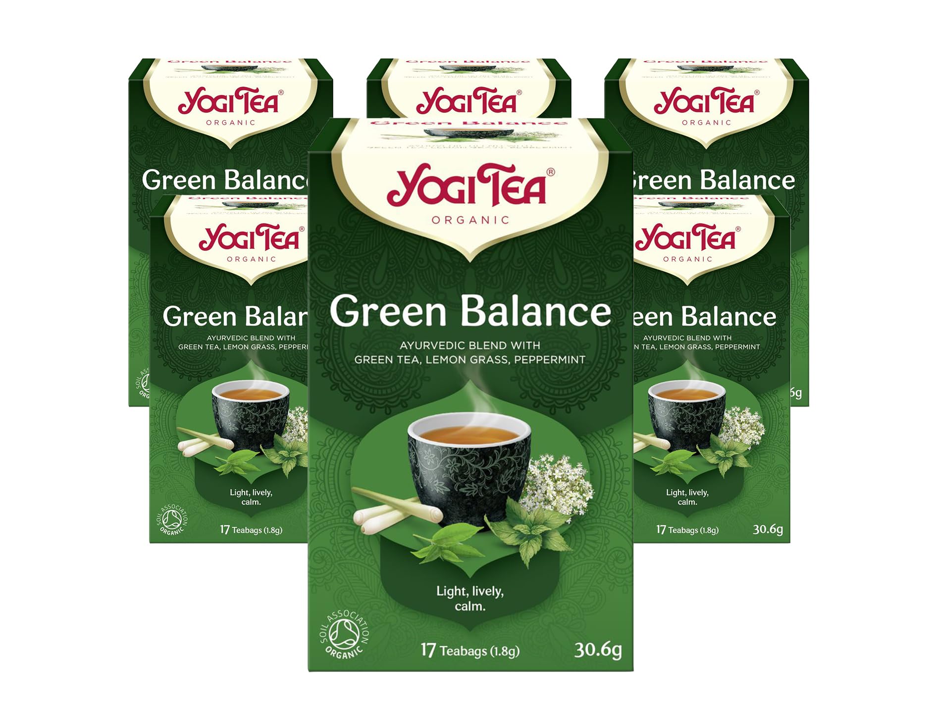YOGI TEA - Green Balance Organic Herbal Tea, Blend of Green Tea, Lemongrass & Peppermint, 6 x 17 Tea Bags (102 Total) 7