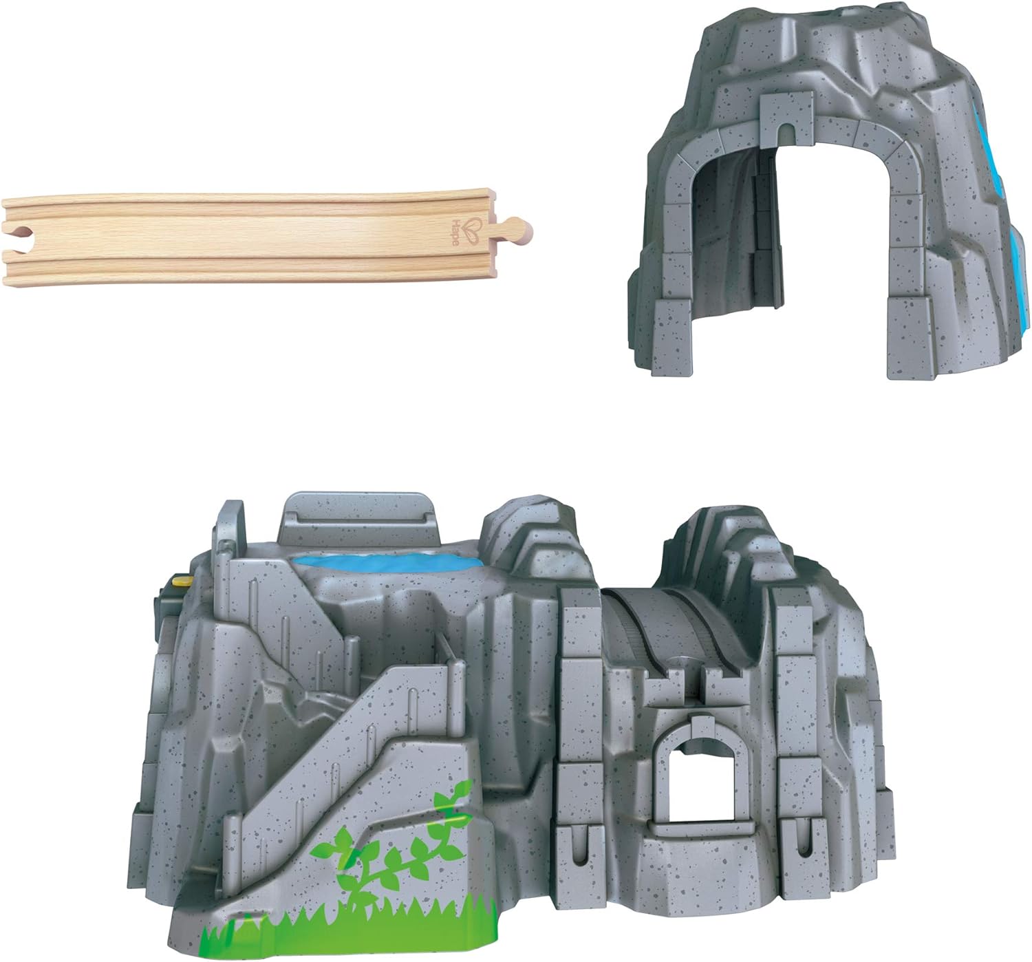Hape E3739 Light and Sound Mountain Tunnel - Wooden Train Accessory for Ages 3+ 4