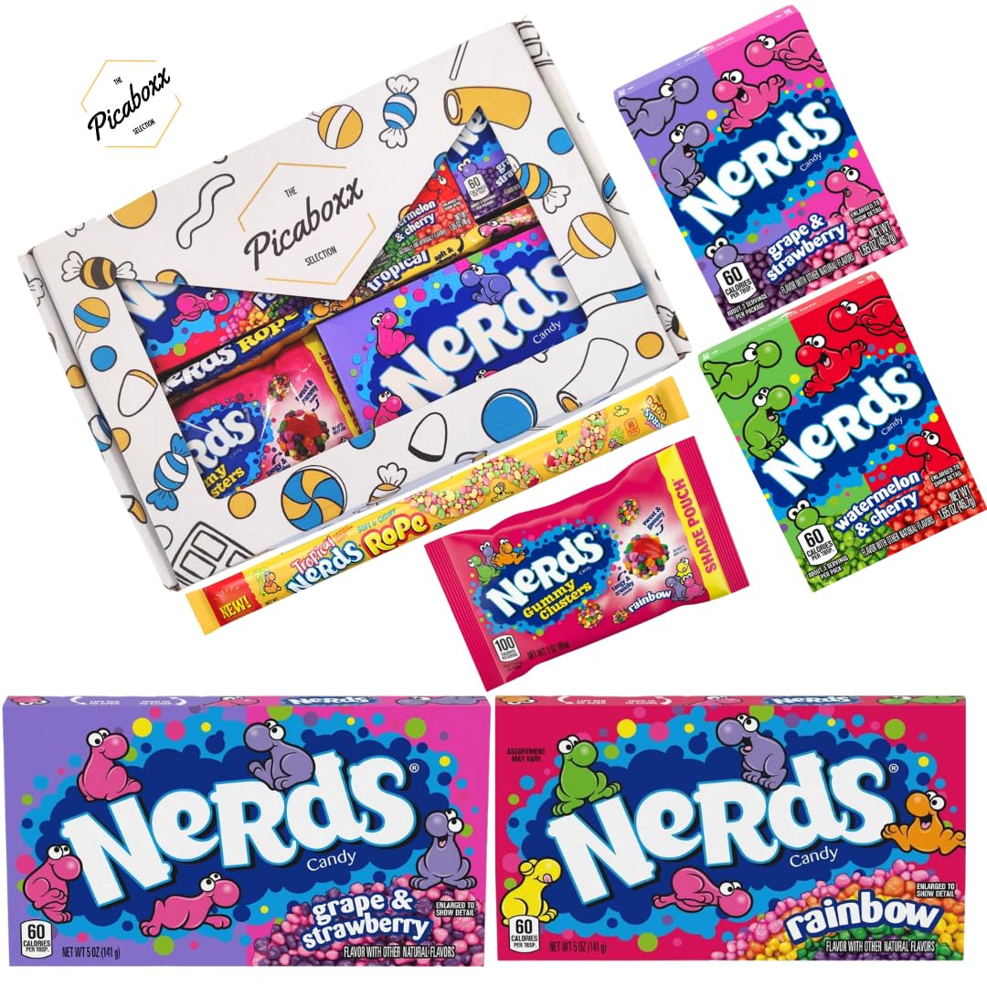 Picaboxx Nerds Flavoured Treats Gift Box - American Treats | Hard & Soft Candy Assortment