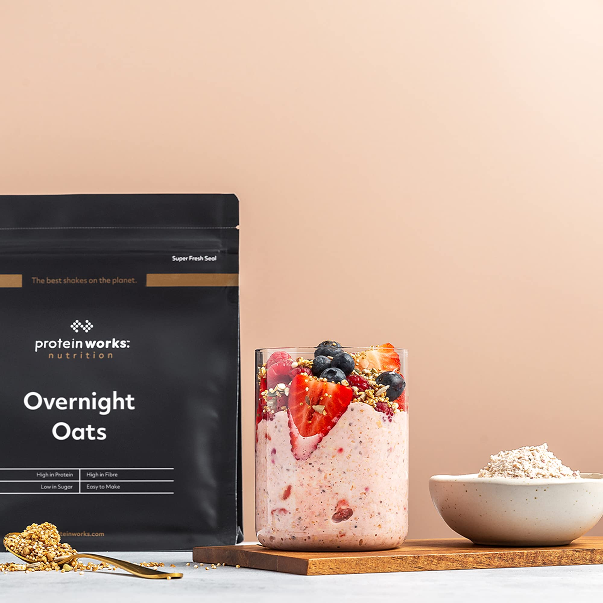 Protein Works - Dark Choc Raspberry Overnight Oats | High Protein, Low Sugar Breakfast | 500 g 5
