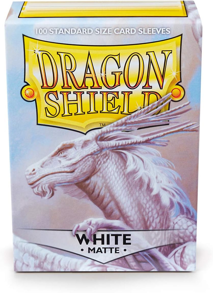 Dragon Shield Standard Sleeves Matte White - 100 Count Card Sleeves for Trading Card Games