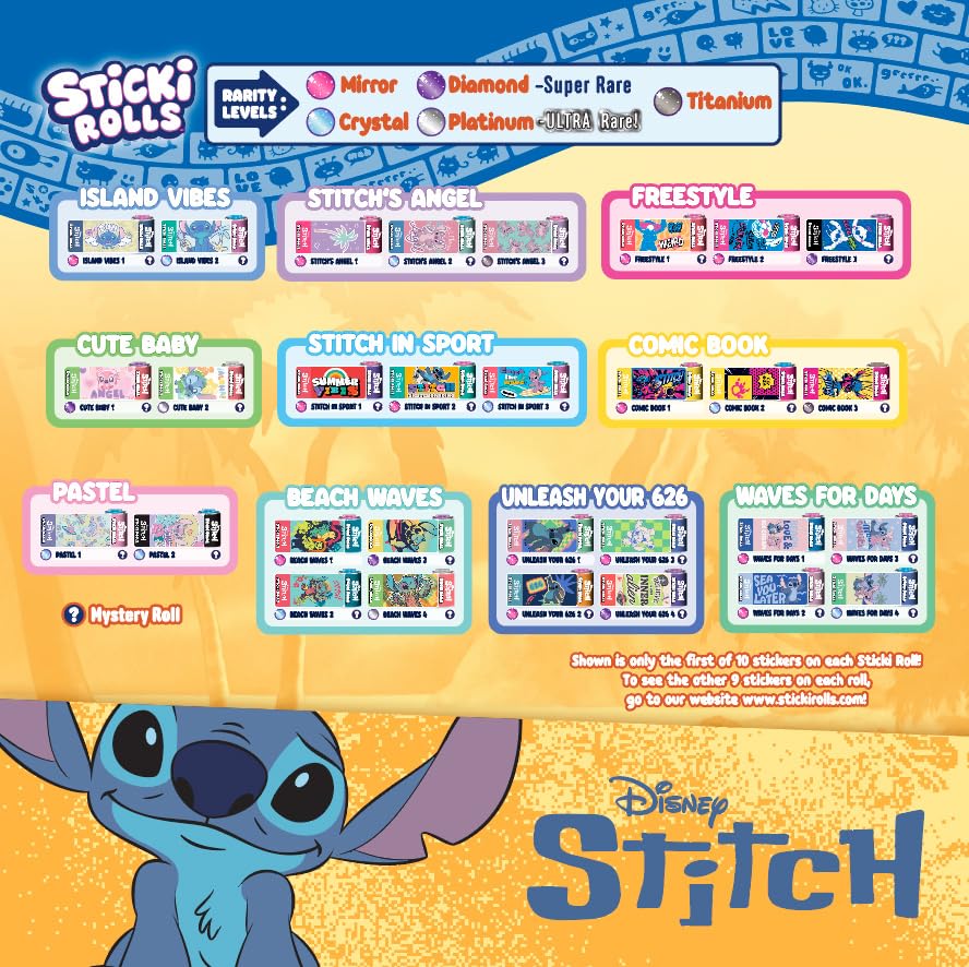 Sticki Rolls Stitch Pendant Pack - Wearable Sticker Jewellery with Exclusive Disney Designs 4